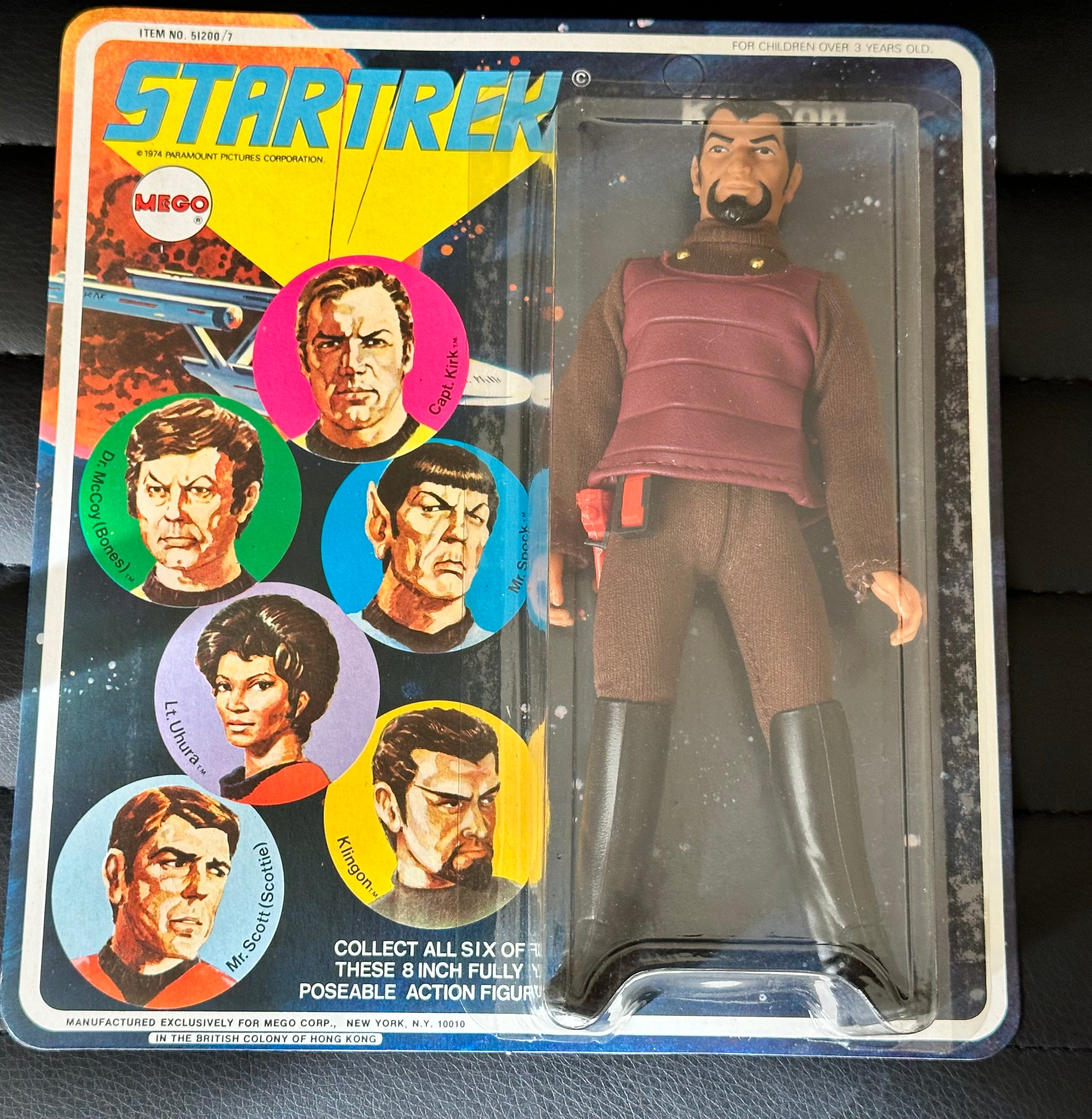 Star Trek Klingon original Mego figure in package 1974