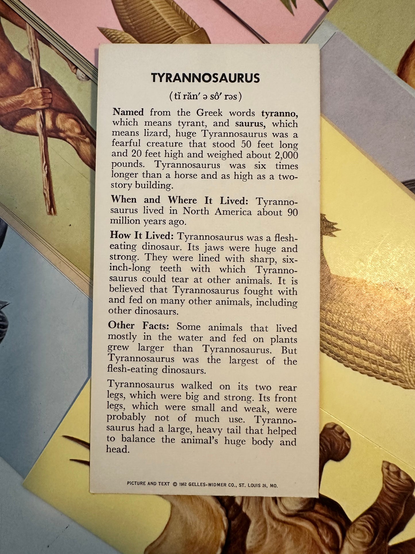 Dinosaurs rare great condition cards set 1952