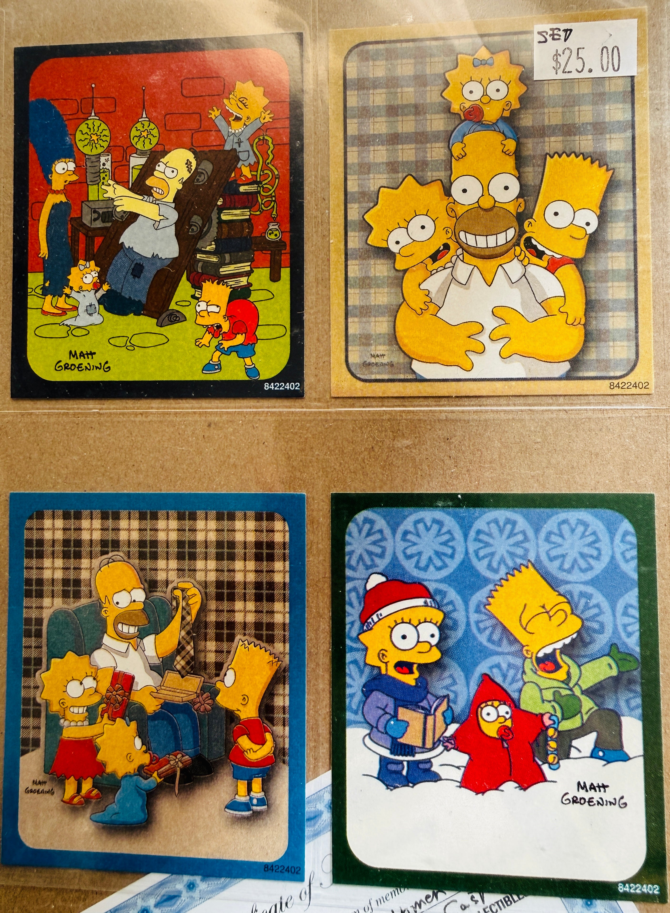 The Simpsons Duracell batteries four stickers limited issued set 1990