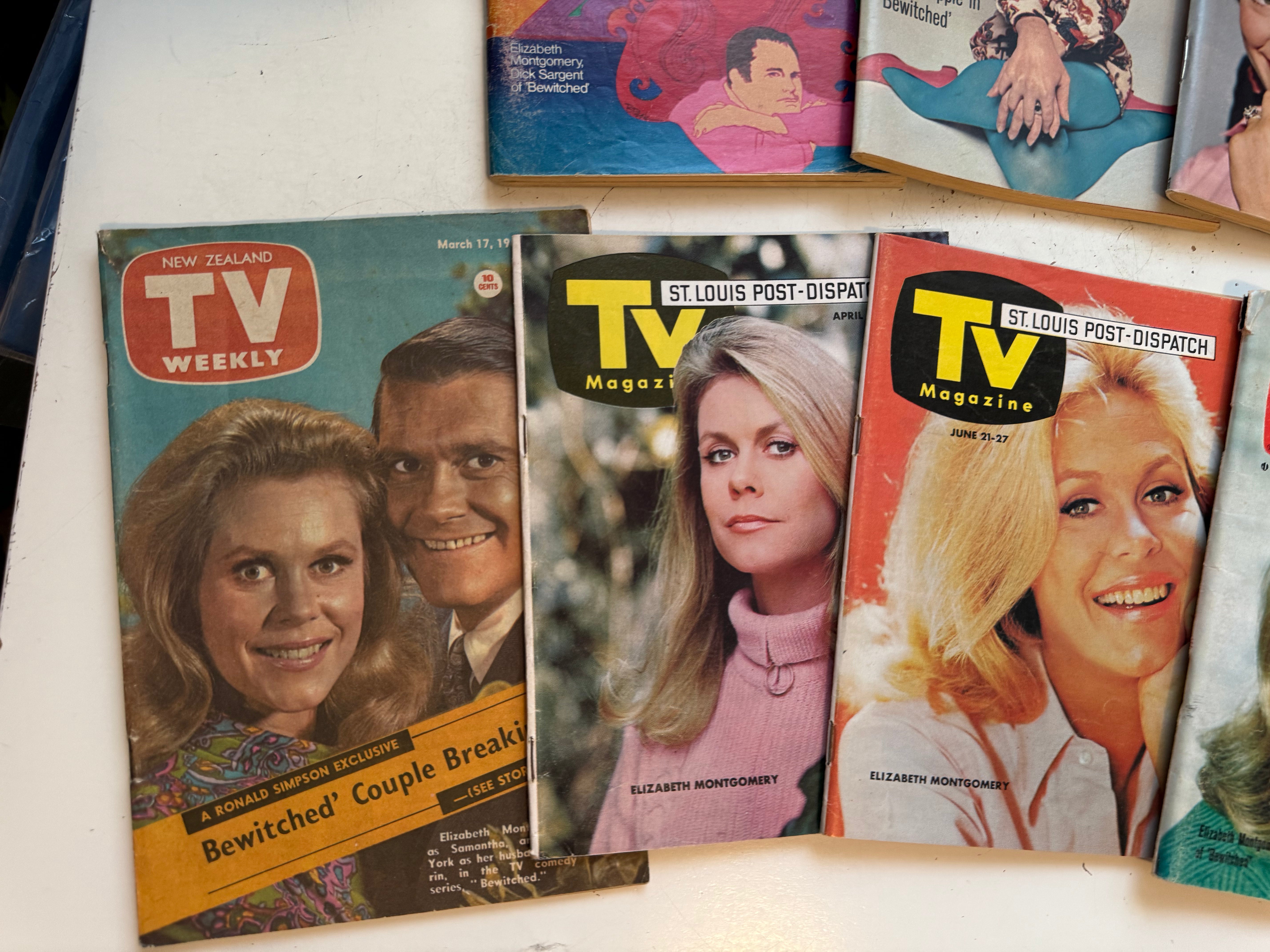 Bewitched TV show 7 TV guides lot deal 1960s-70s