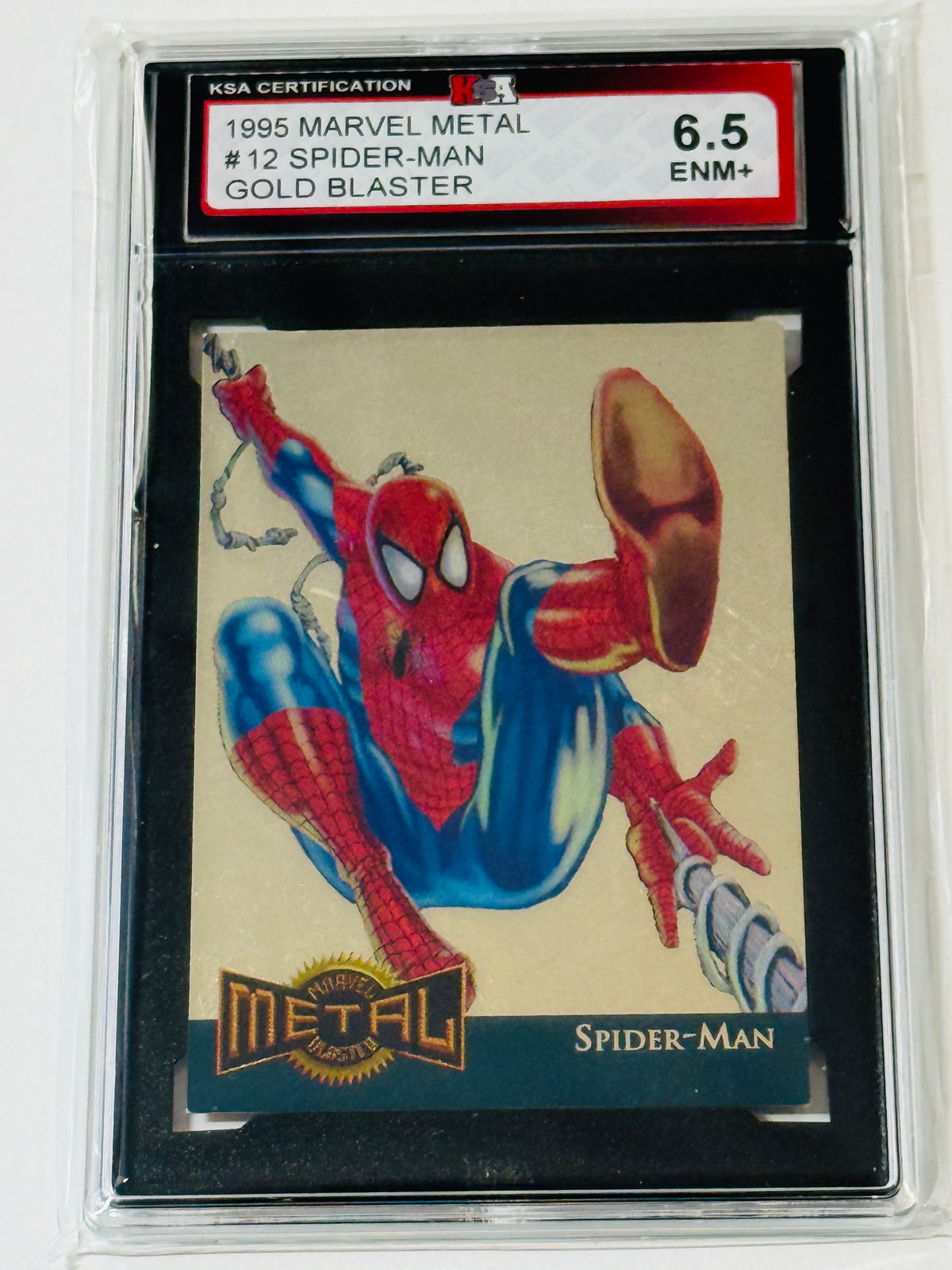 1995 Marvel Metal gold blaster #12 Spider-man 6.5 graded card