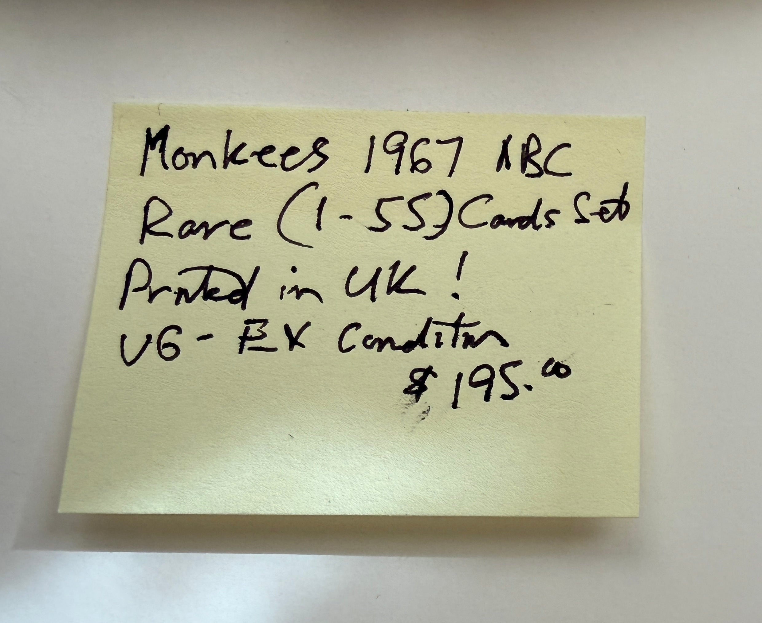 The Monkees TV show rare UK complete vintage cards set 1967