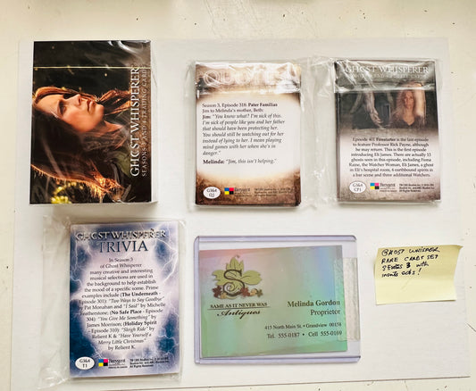 Ghost whisperer TV show cards set, 3 different insert card sets and rare foil business card insert lot deal