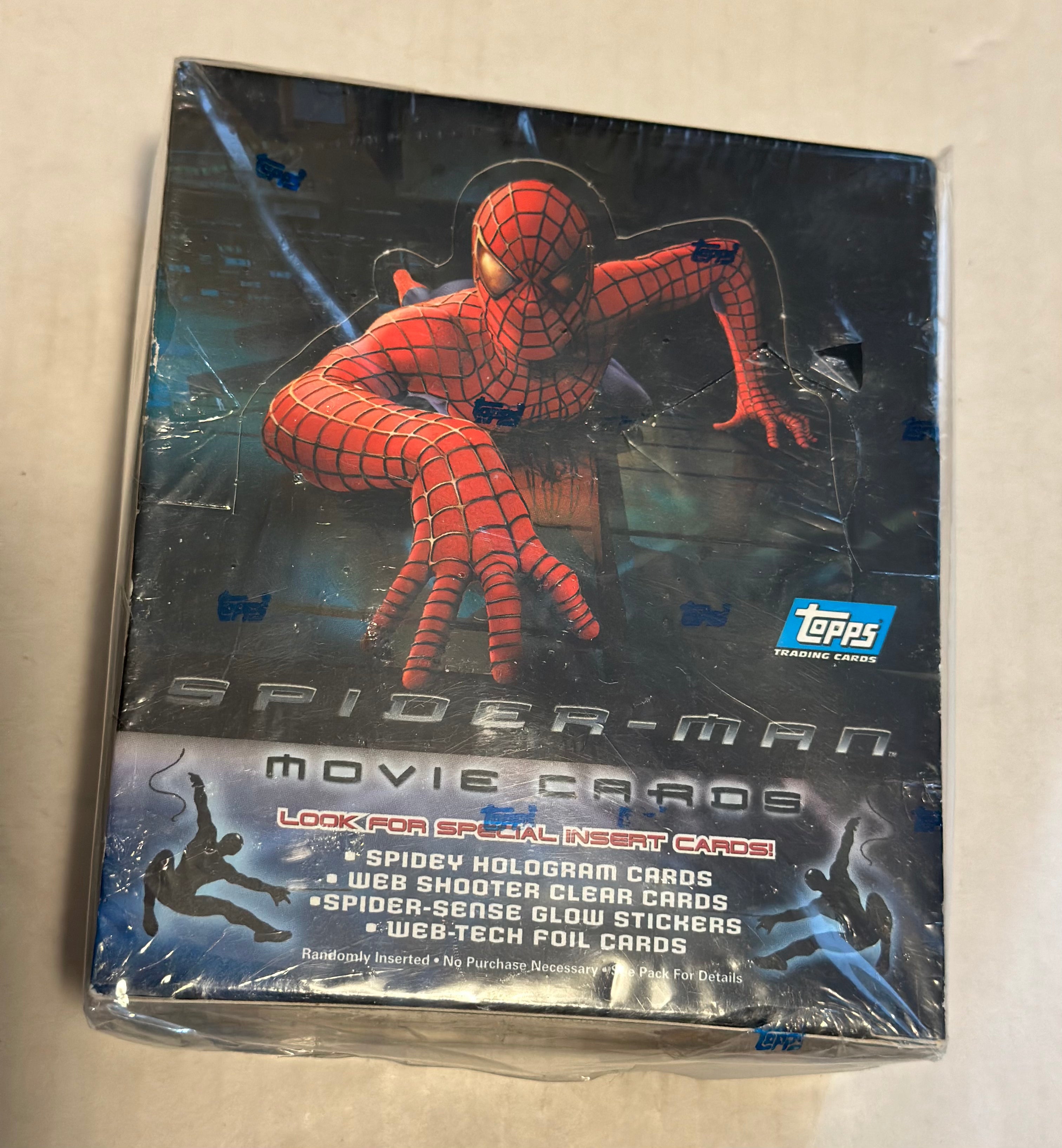 Spider-Man movie cards, box 24 sealed packs 2002