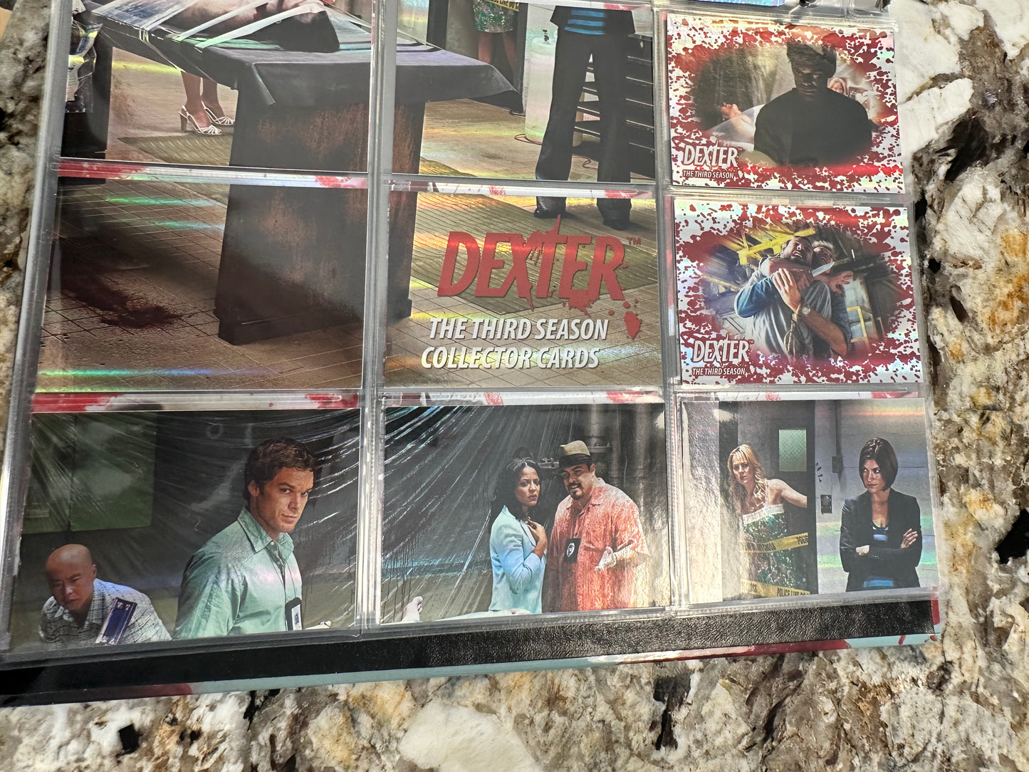 Dexter TV show season 3 cards set, foil and puzzle insert set in special binder