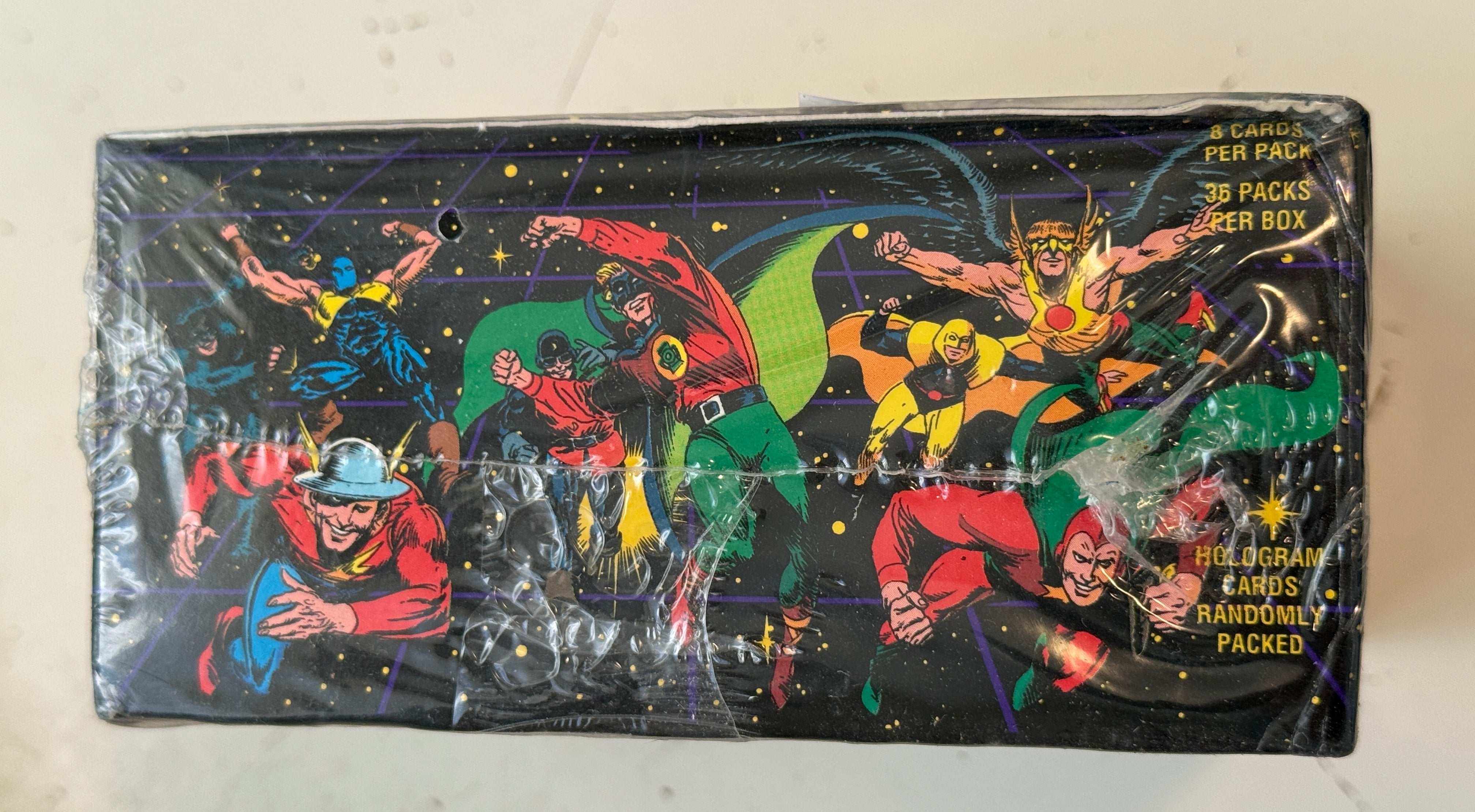 DC cosmic teams, superhero cards, 36 sealed packs factory seal box 1993