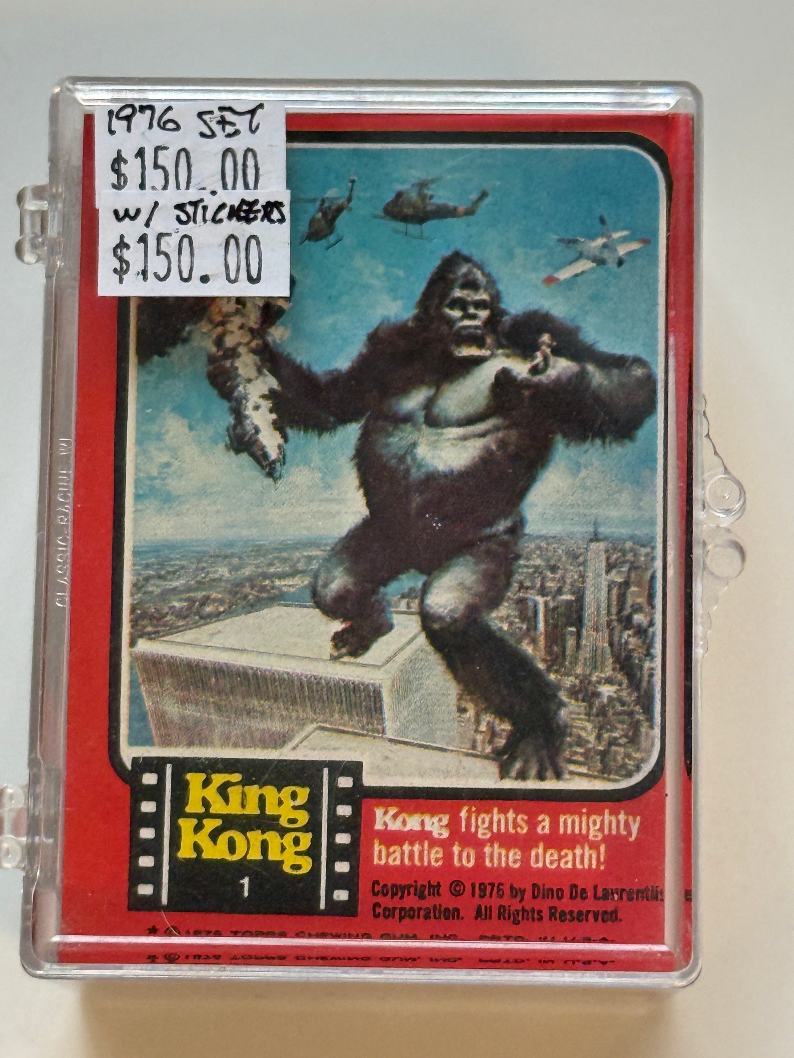 King Kong movie vintage cards set with stickers set 1976