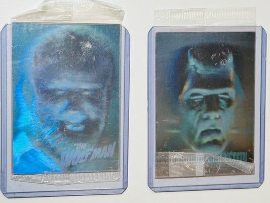 Universal Monsters Horror two holograms Pizza Hut rare sealed in packs cards