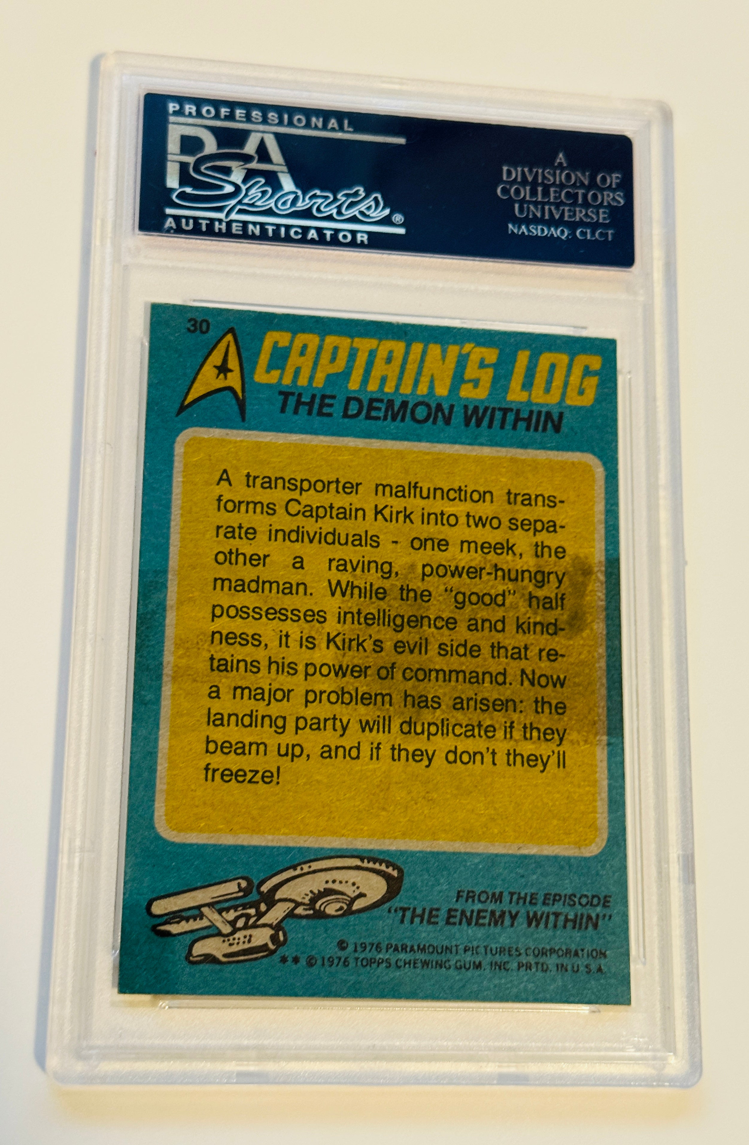 Star Trek the demon within PSA 8 high grade card 1976