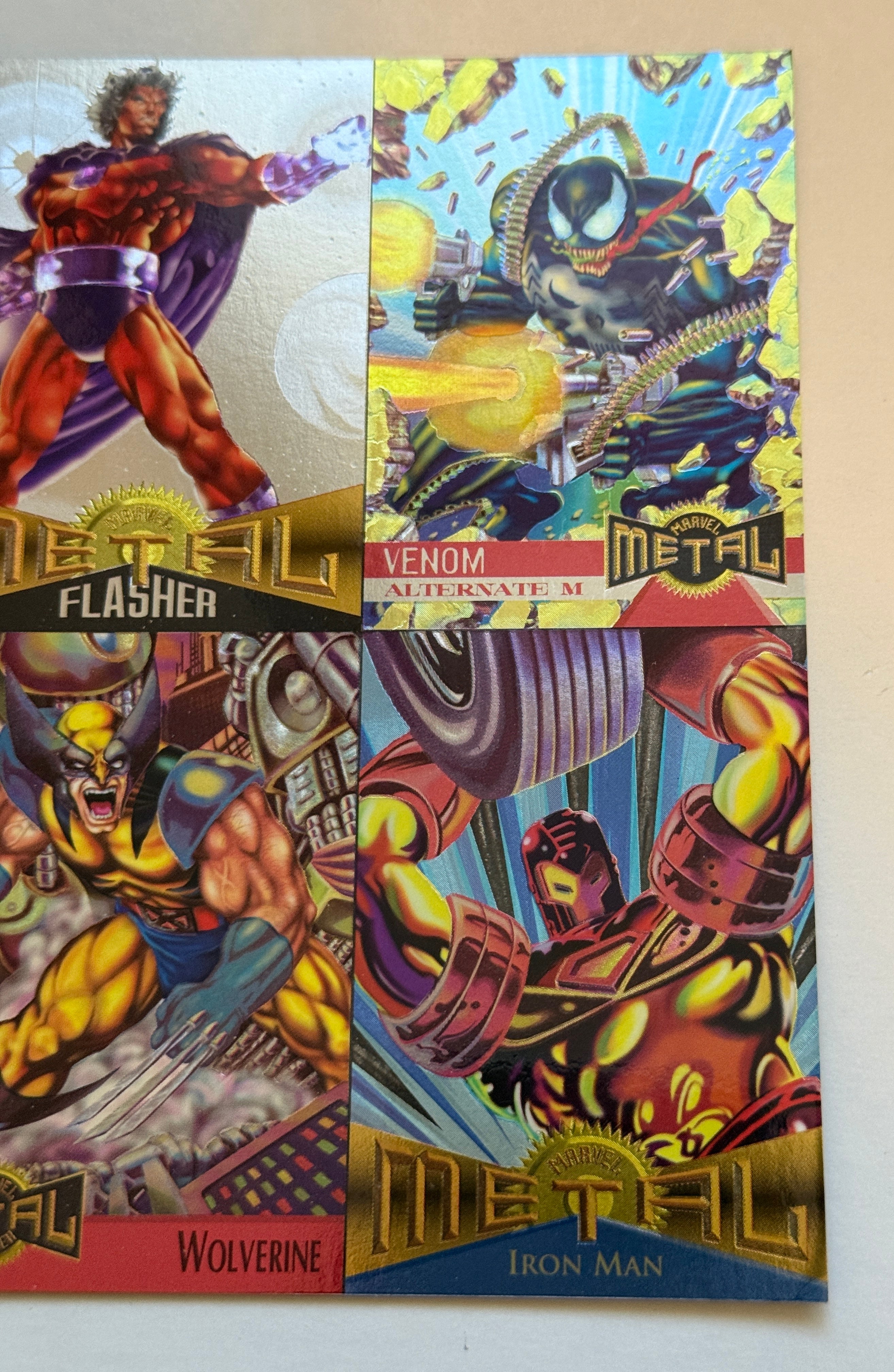 Marvel Metal rare uncut cards sheet 1995