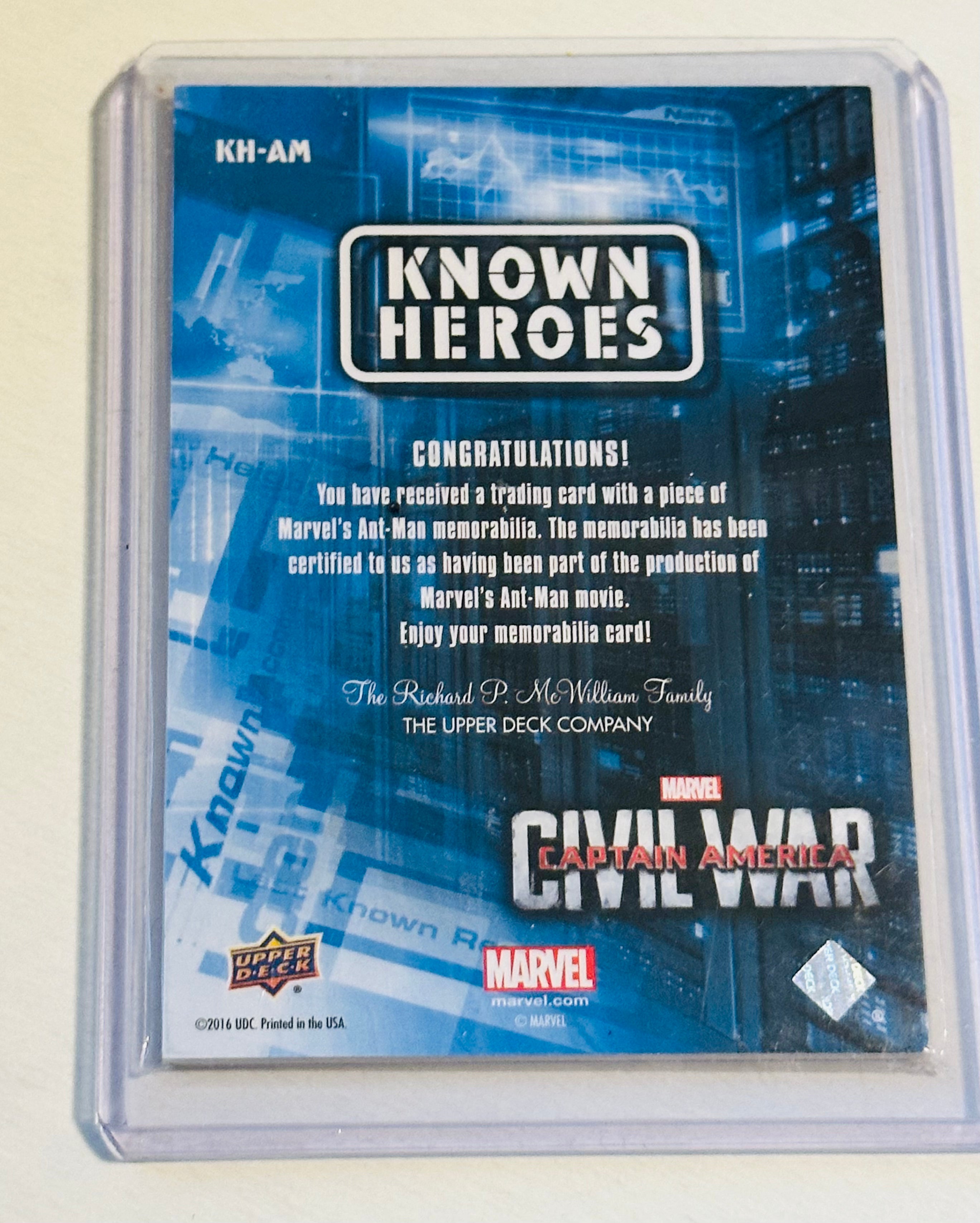 Marvel comics, Ant-man movie memorabilia insert card