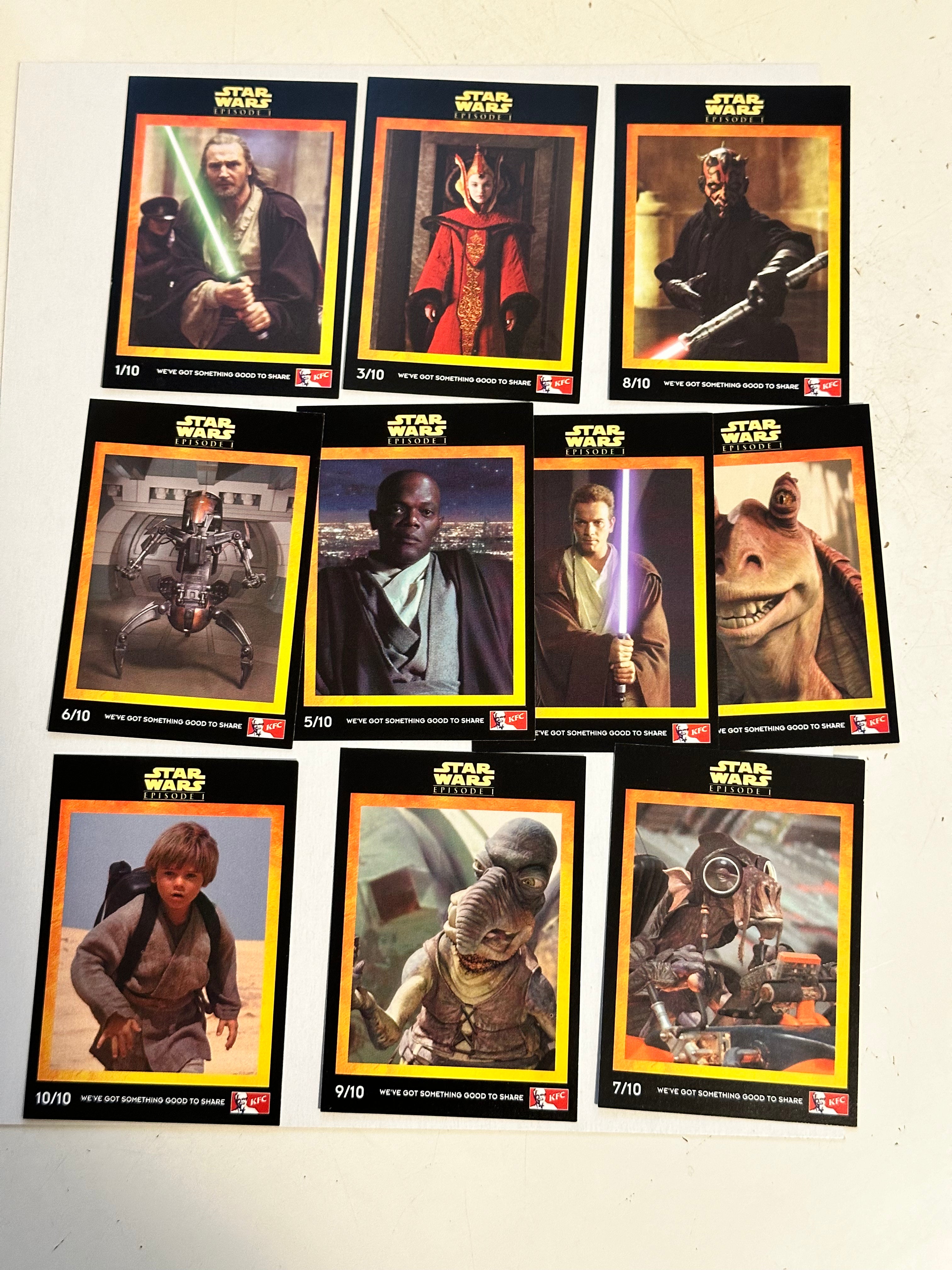 Star Wars Episode 1 KFC rare insert cards set 1999