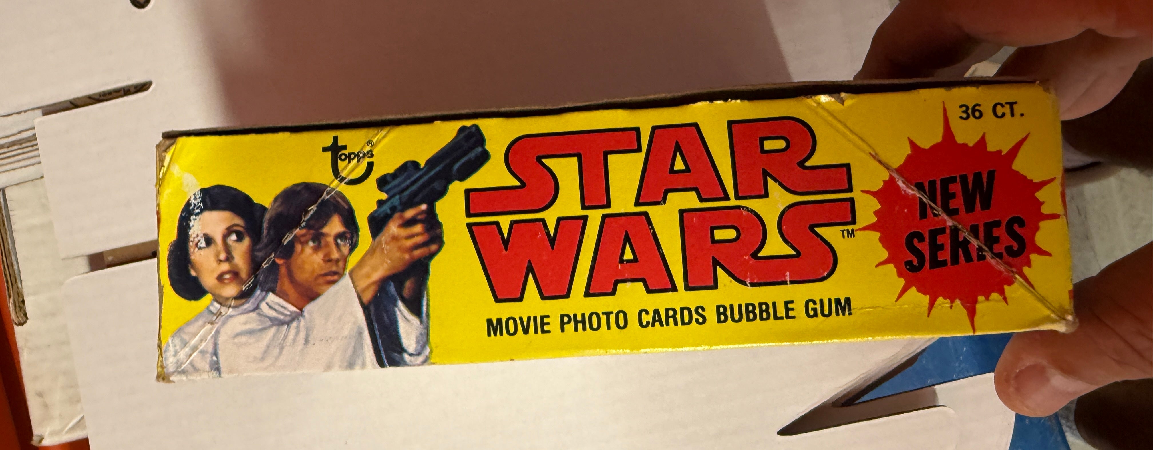 Star Wars series 2 cards, empty display box 1977