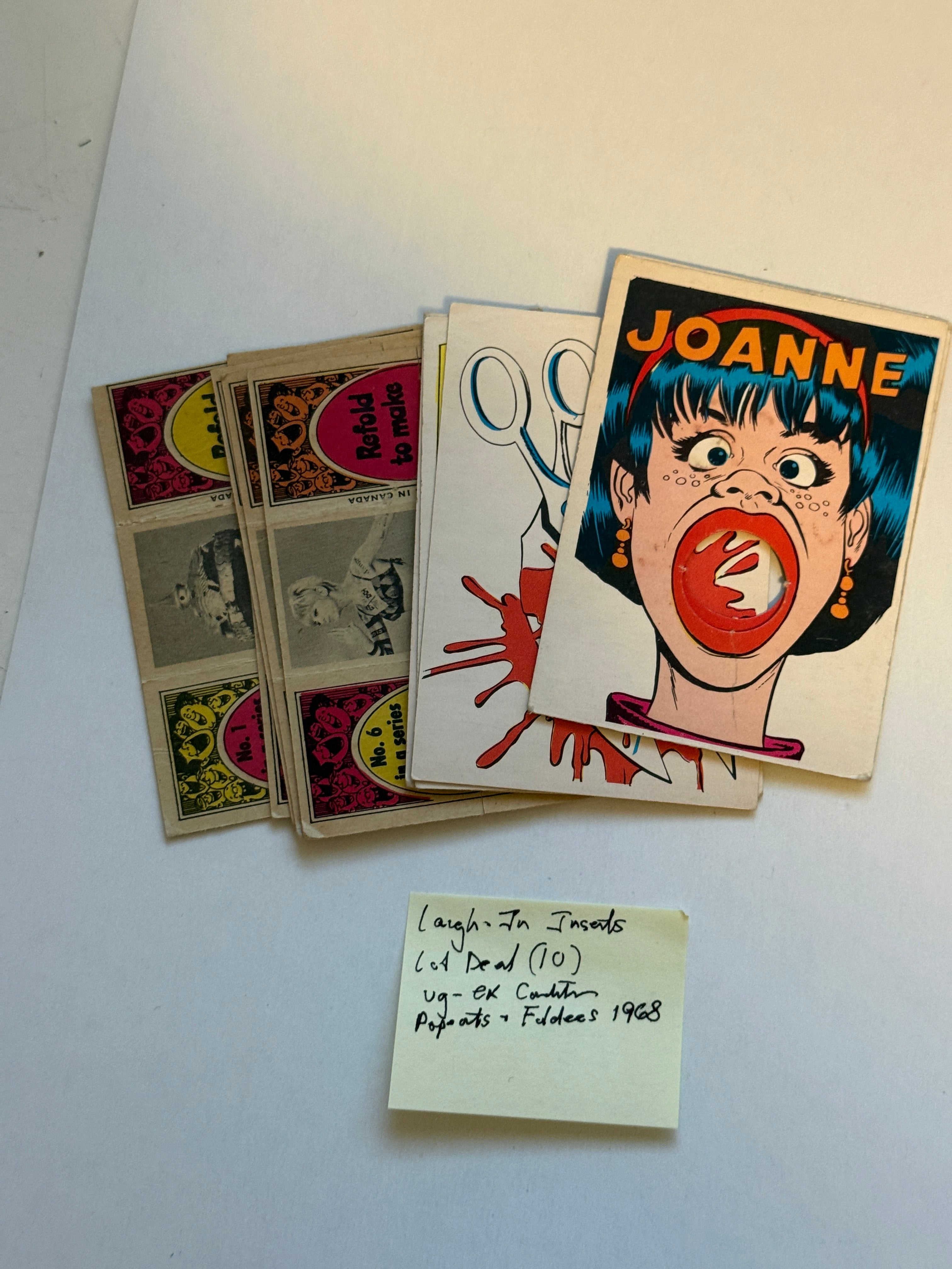 Laugh-In TV show rare 10 insert cards lot deal 1968