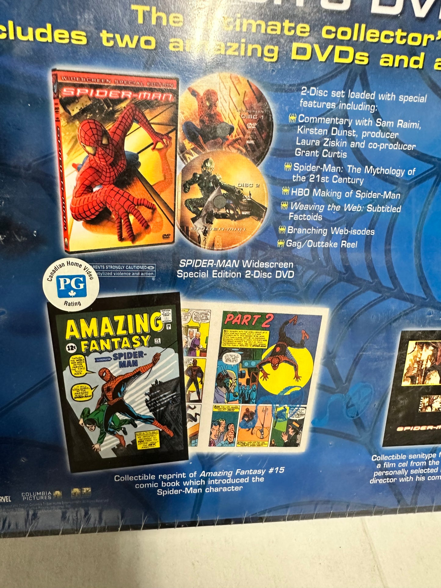 Spider-Man, limited edition gift set with DVD lithograph and amazing fancy 15 reprint comic factory sealed