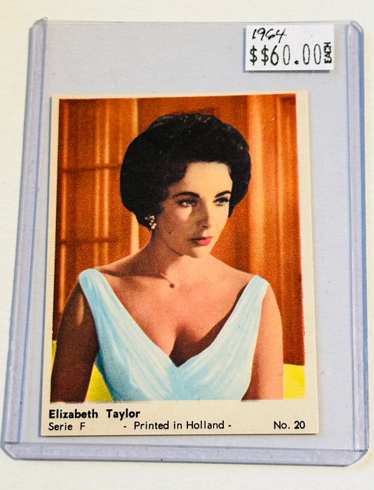 Elizabeth Taylor, rare movie star trading card, 1964