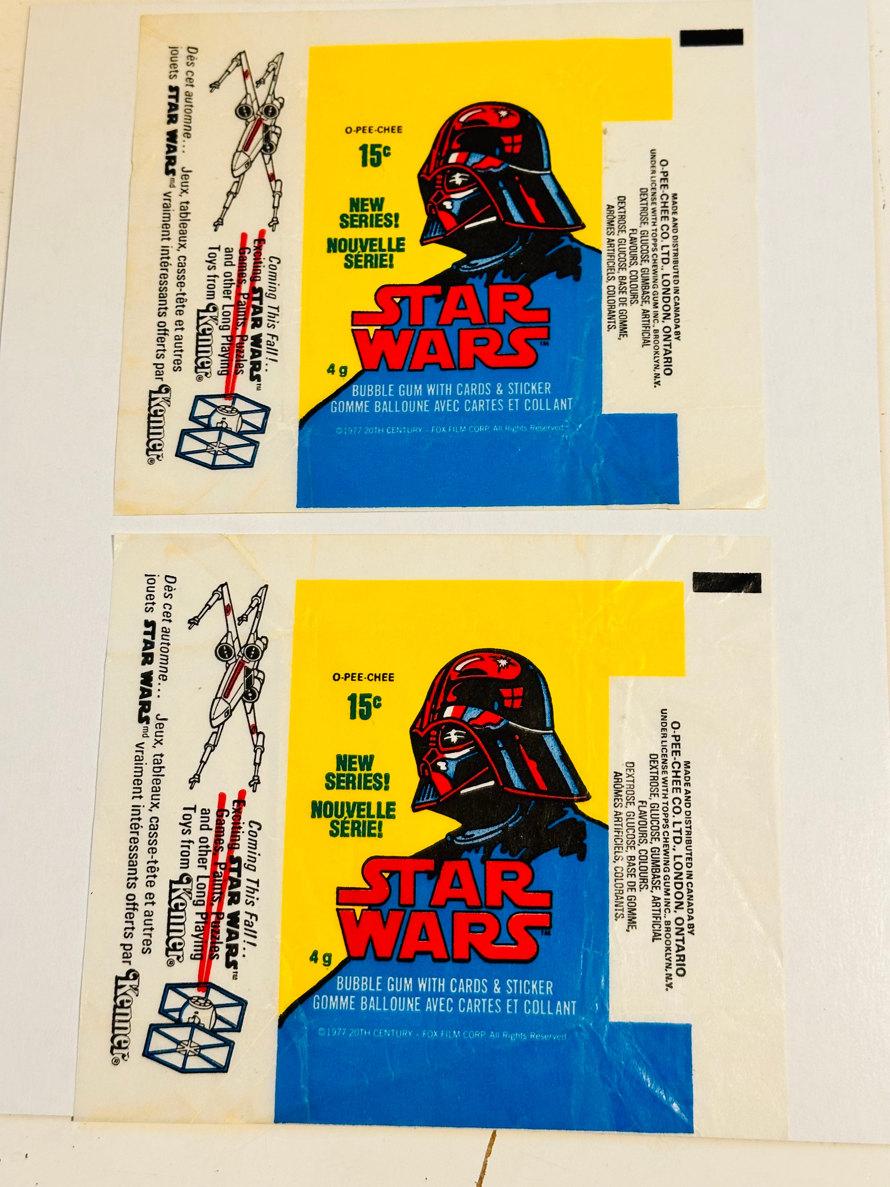Star Wars series 2 rare Opc Canadian two wrappers deal 1977