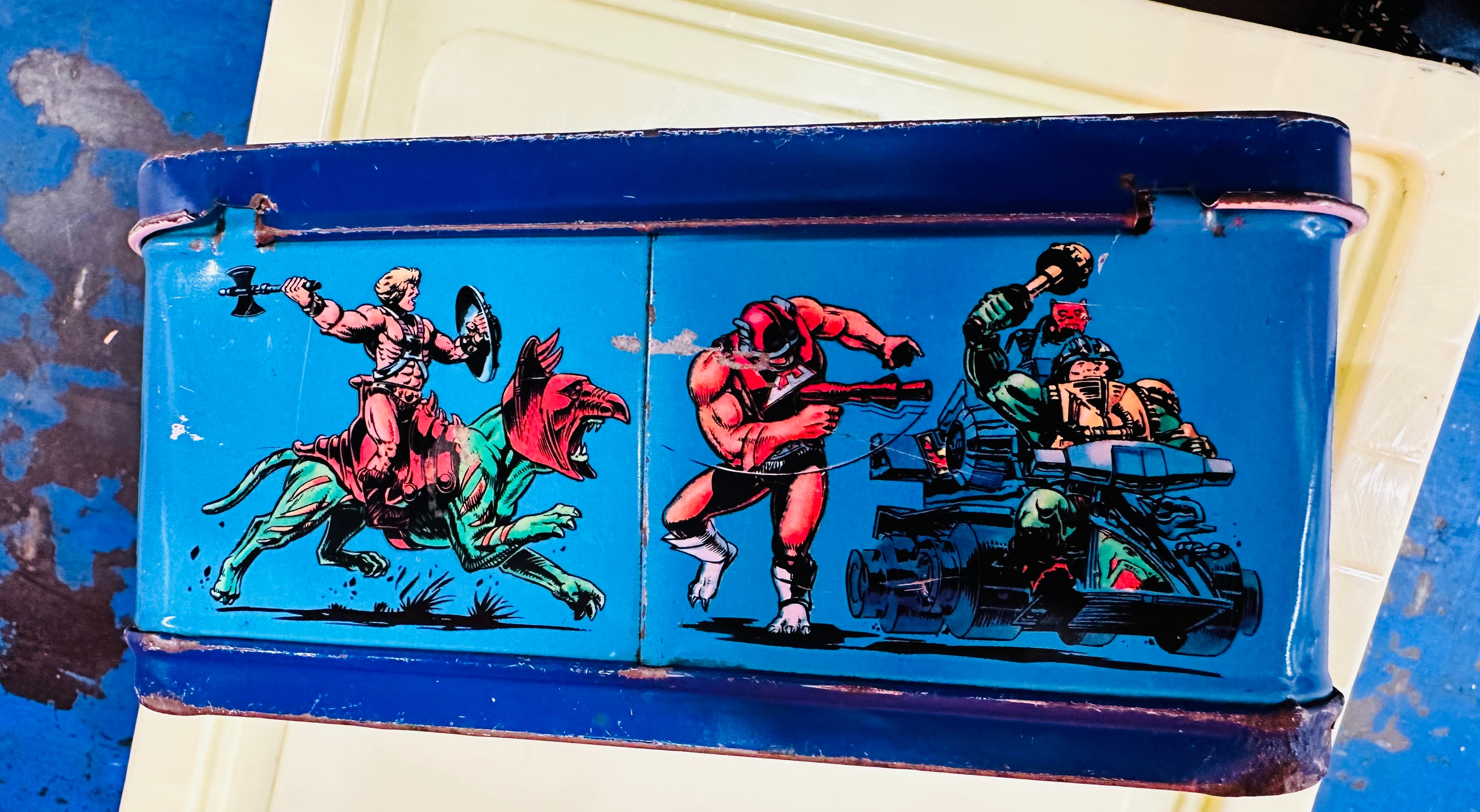 Masters of the universe, he-man vintage lunchbox and thermos 1983