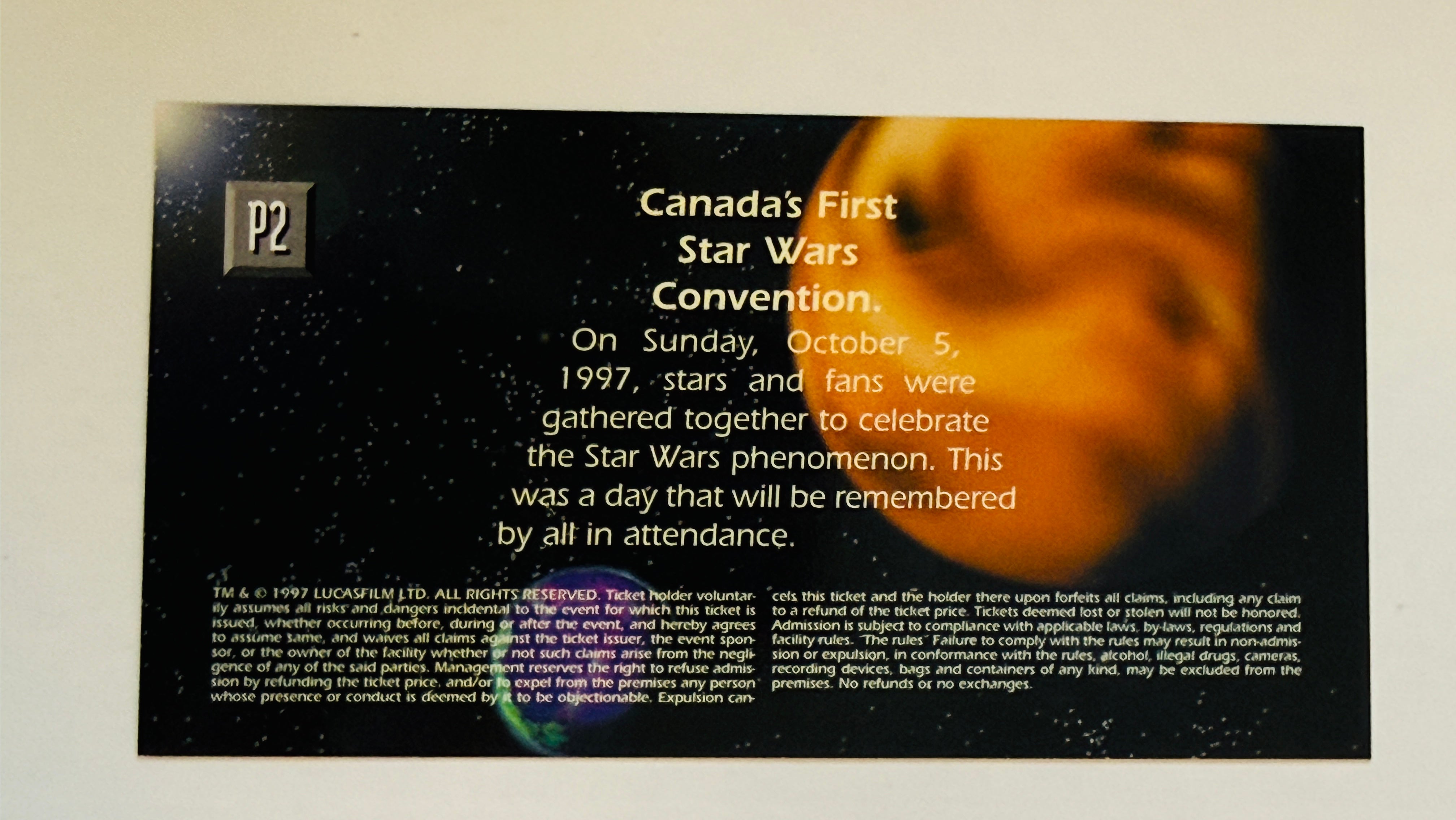 Star Wars Boba Fett, rare Jeremy Bullock autographed Starcon convention card from 1998
