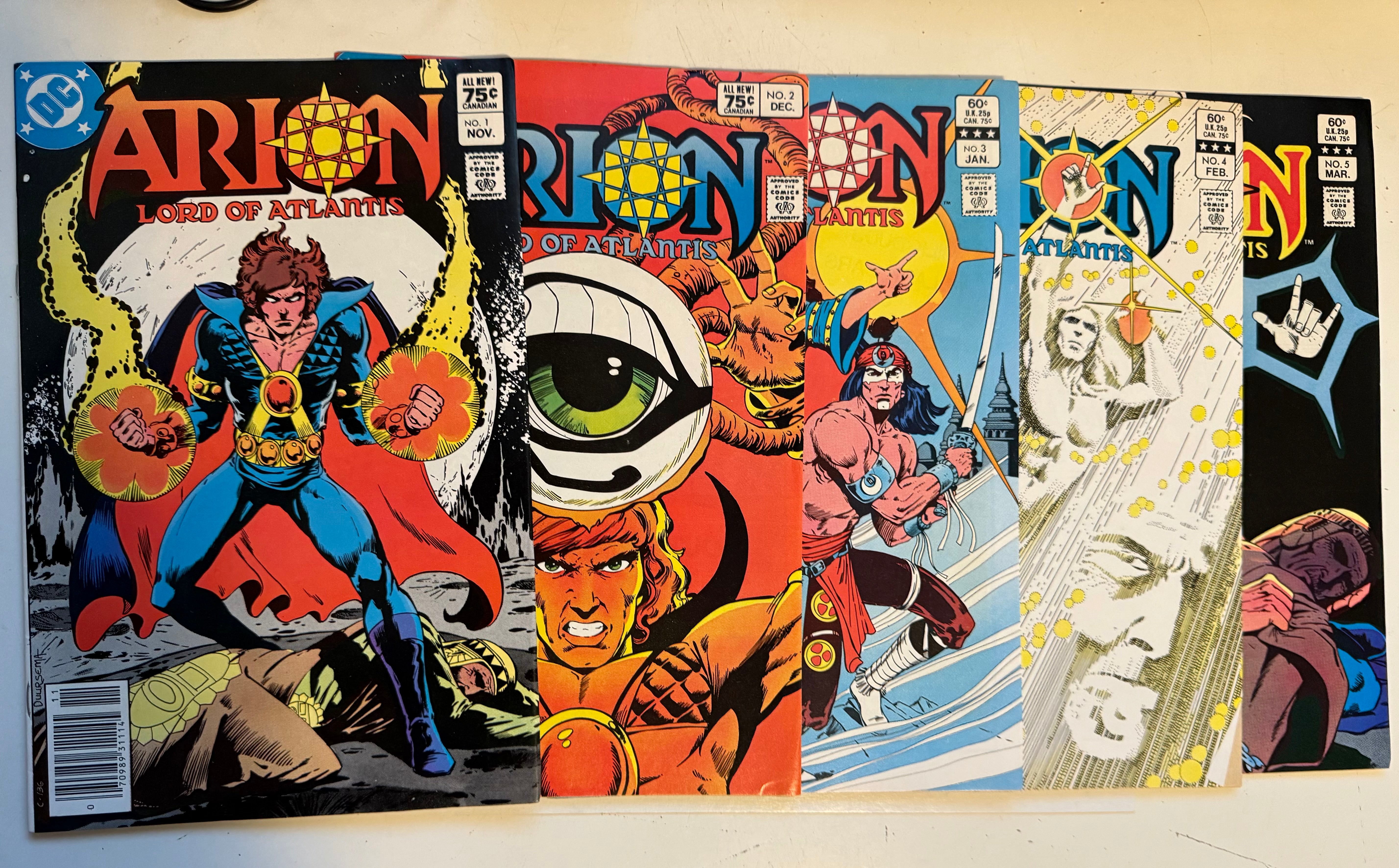 Arion comics #1-5 issues lot deal 1982