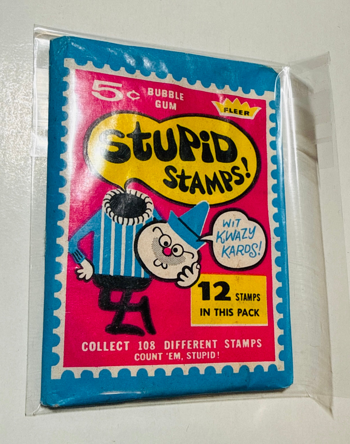1967 stupid stamps, unopened wax pack from fleer