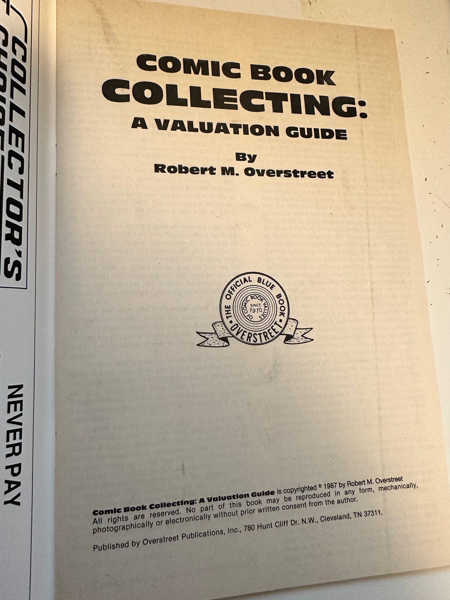 Comic book collecting evaluation guide, Overstreet 1987