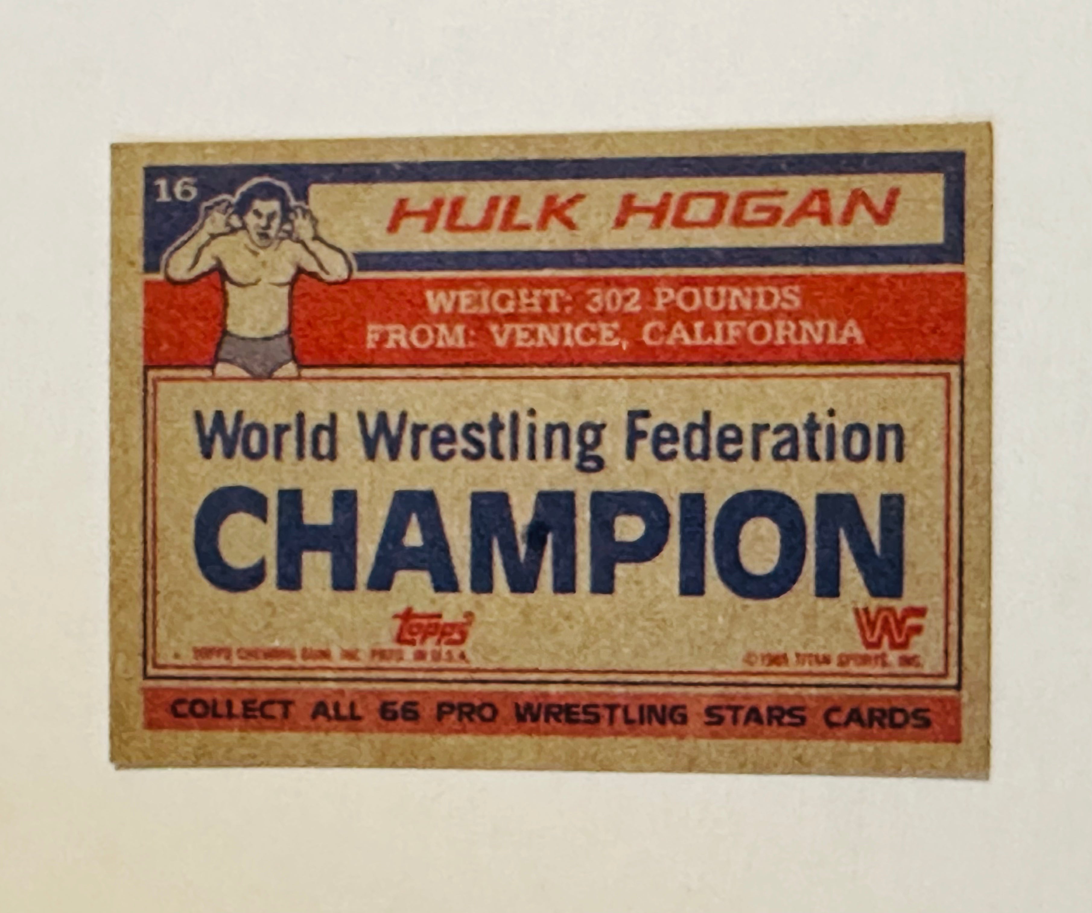 Hulk Hogan Topps rare vintage, Wrestling rookie card, 1985