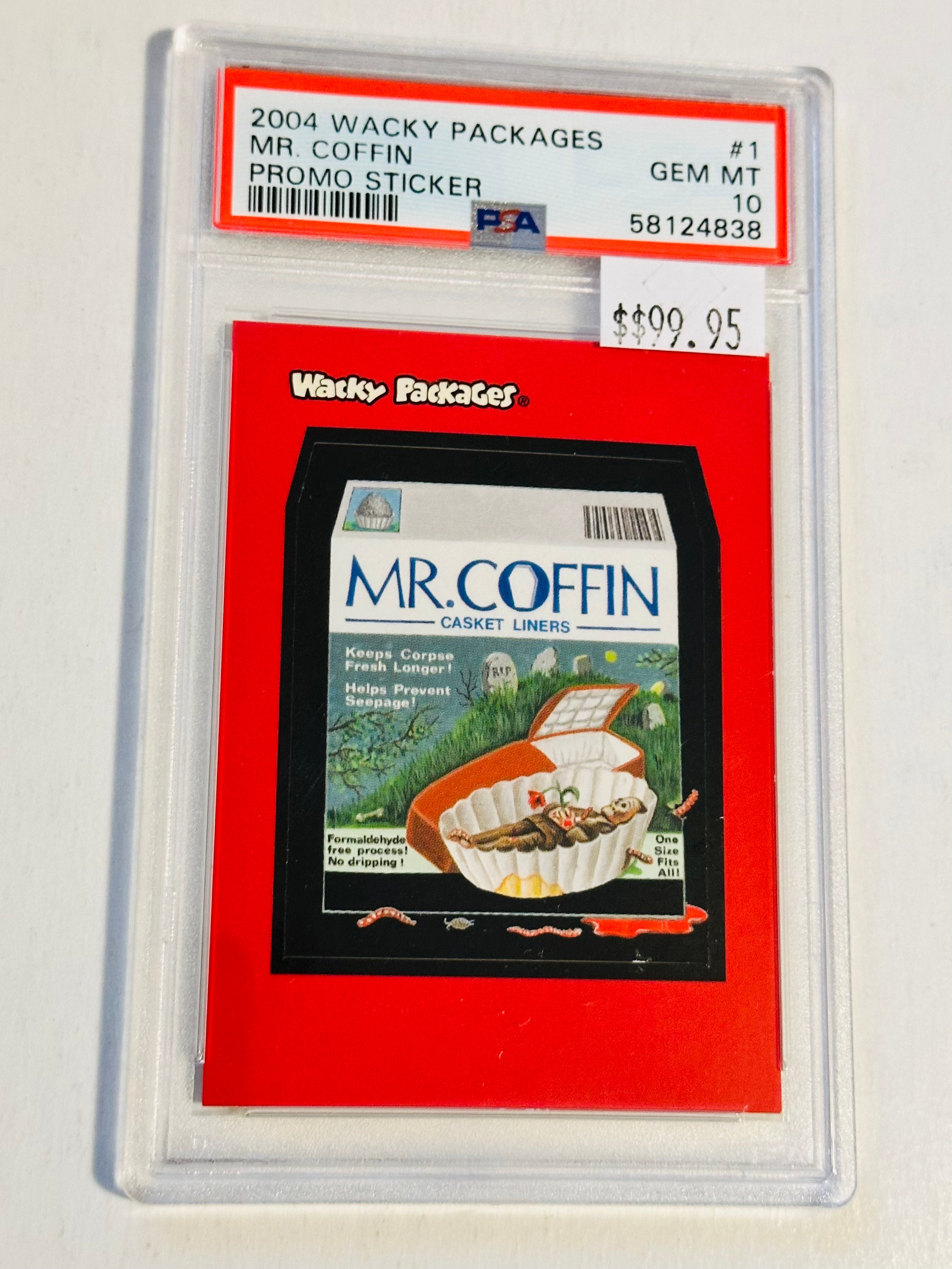 Wacky packages Mr. Coffee rare promo sticker high-grade PSA 10 from 2004