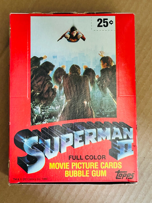 Superman 2 rare Topps movie cards 36 sealed packs box 1980