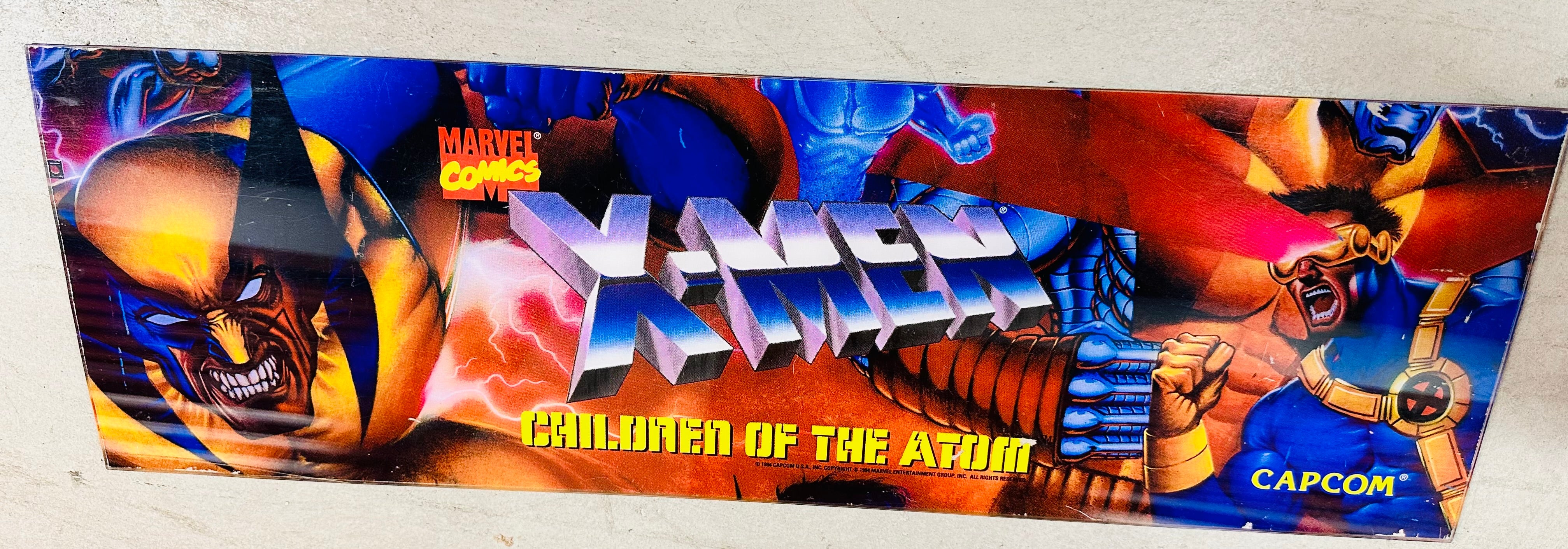 X-Men Capcon rare acrylic video game sign 1980s