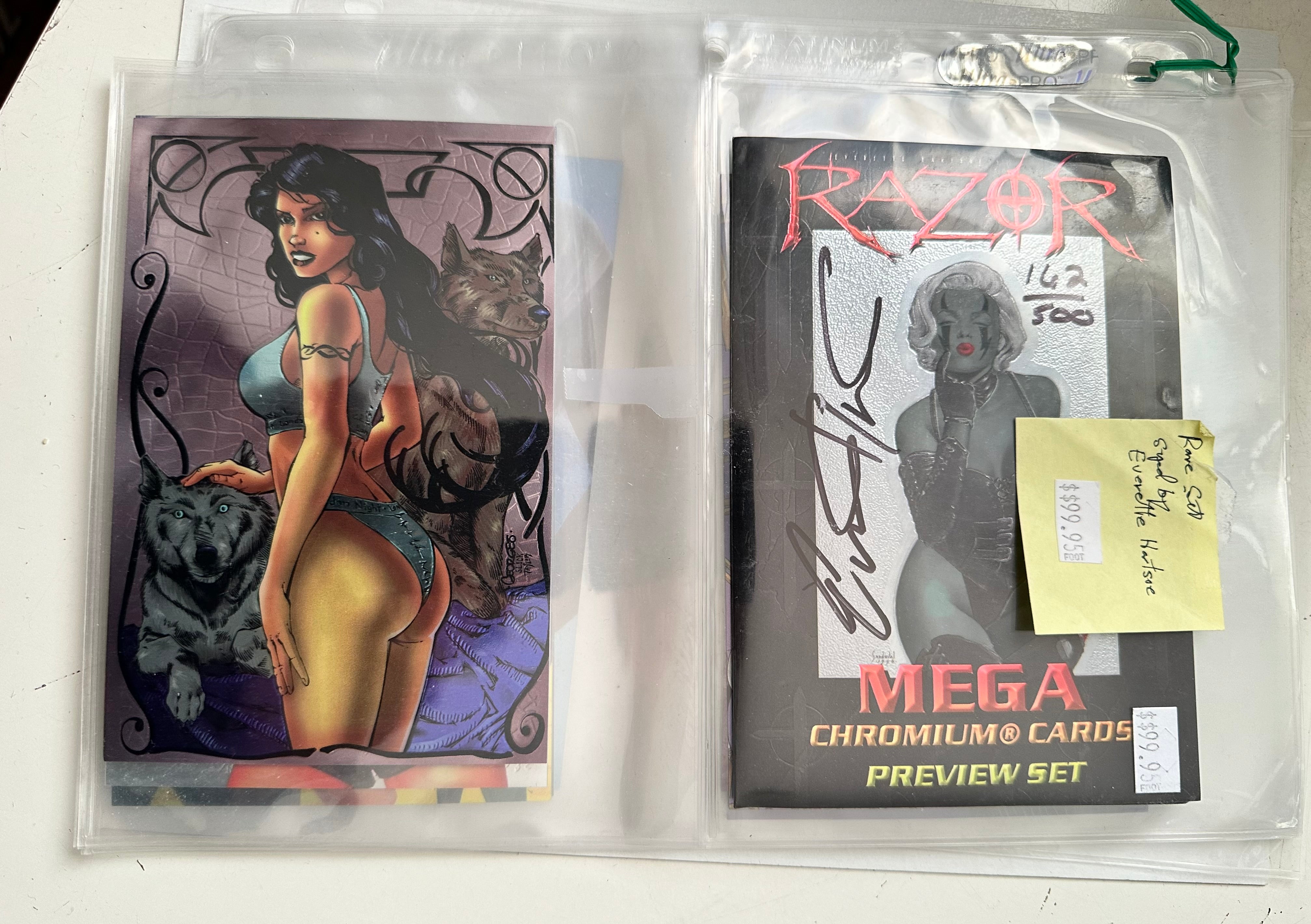 Razor Chromium foil preview cards rare artist autograph numbered cards set