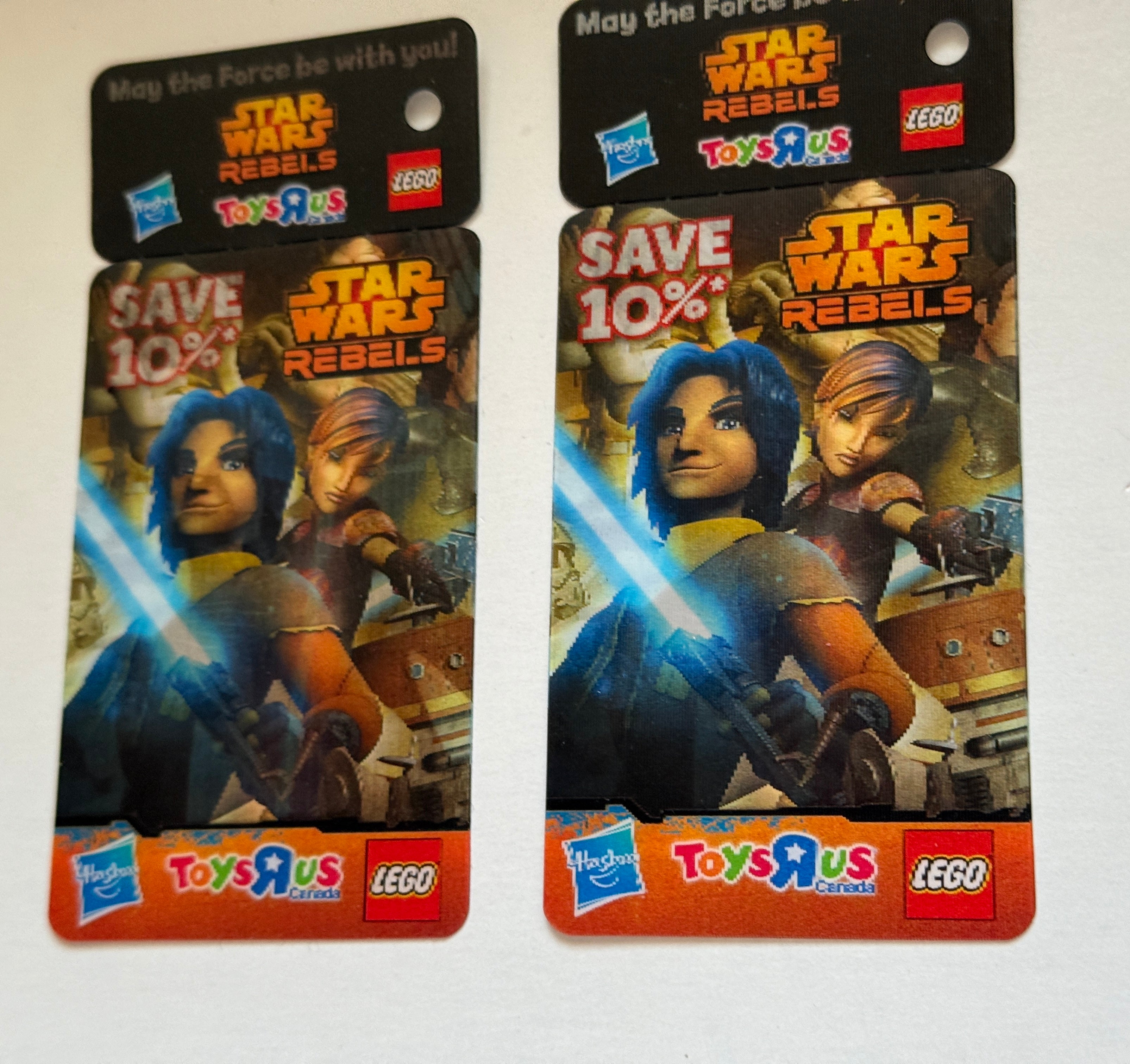 Star Wars lenticular two Cards rare lot deal toys r us promos