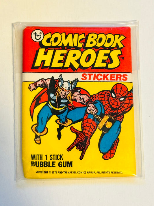 1974 Topps marvel, superhero cards, rare seal pack