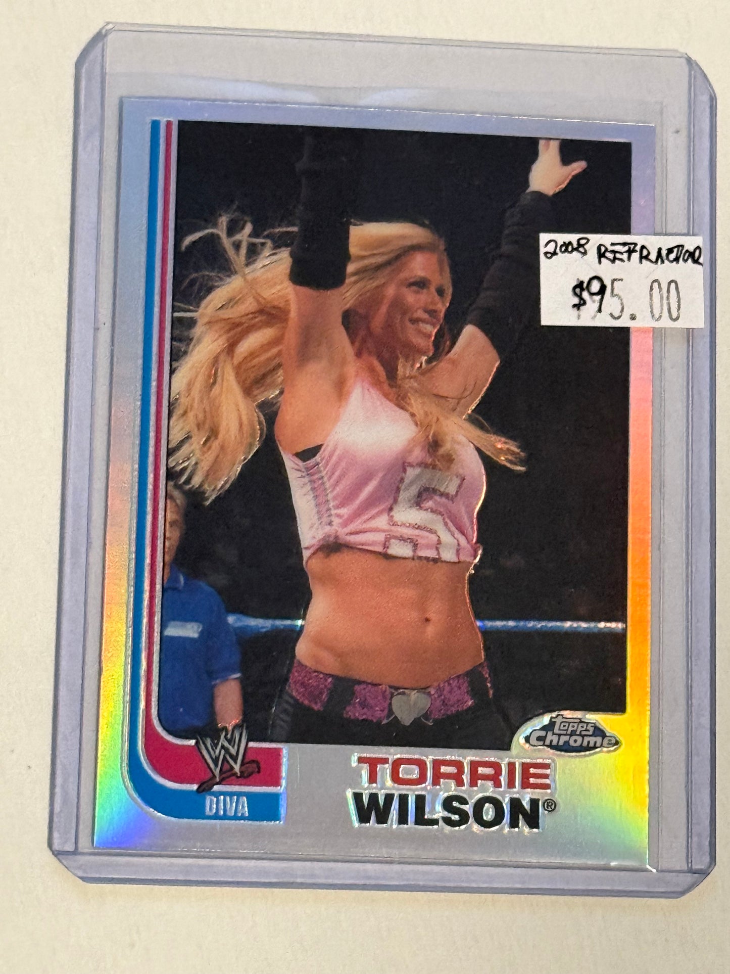 Topps wrestling Chrome rare Tori Wilson chrome refractor insert card high grade condition 2008