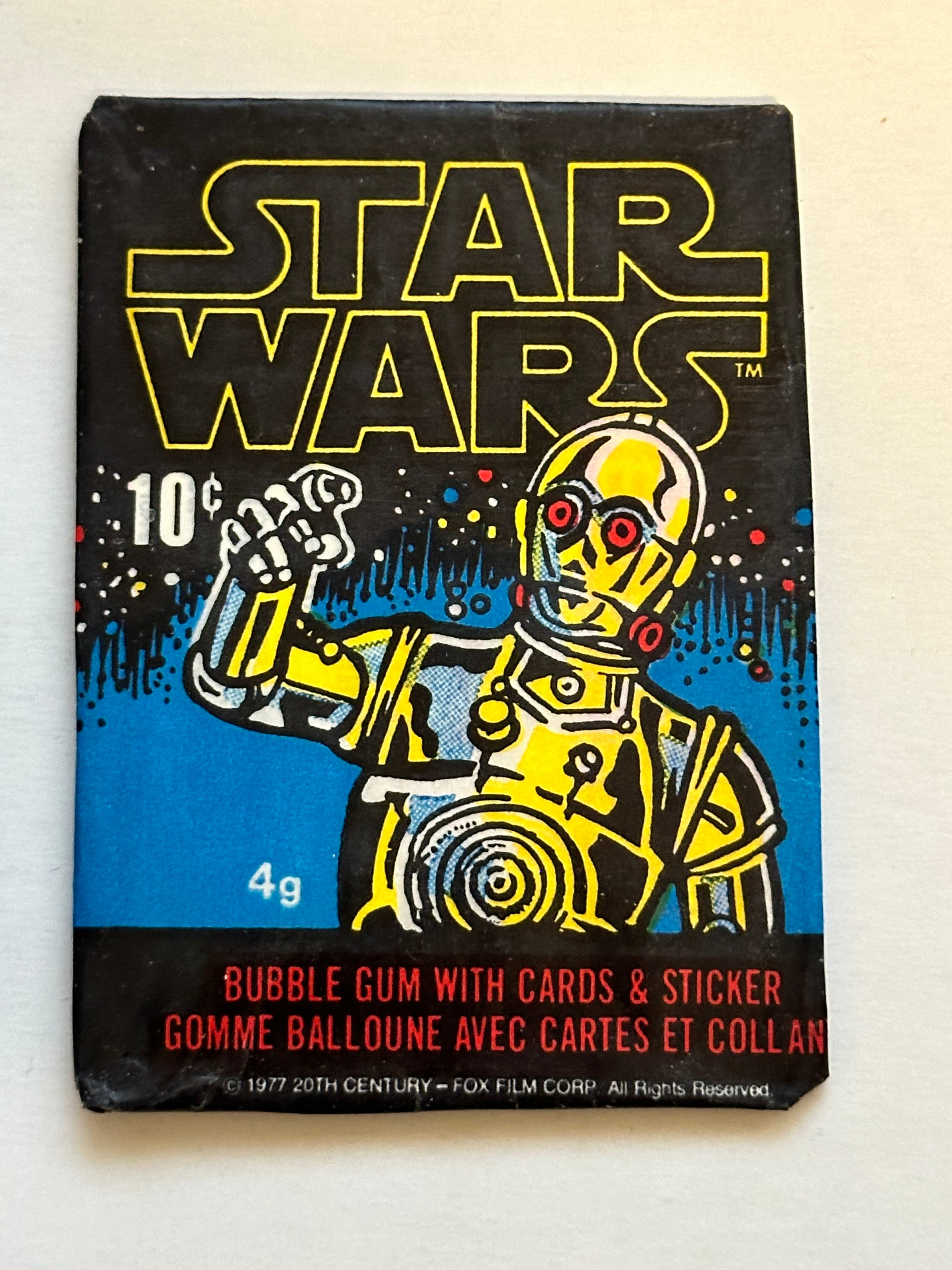 Star Wars 1st series rarer Opc Canadian version cards and stickers set with wrapper 1977