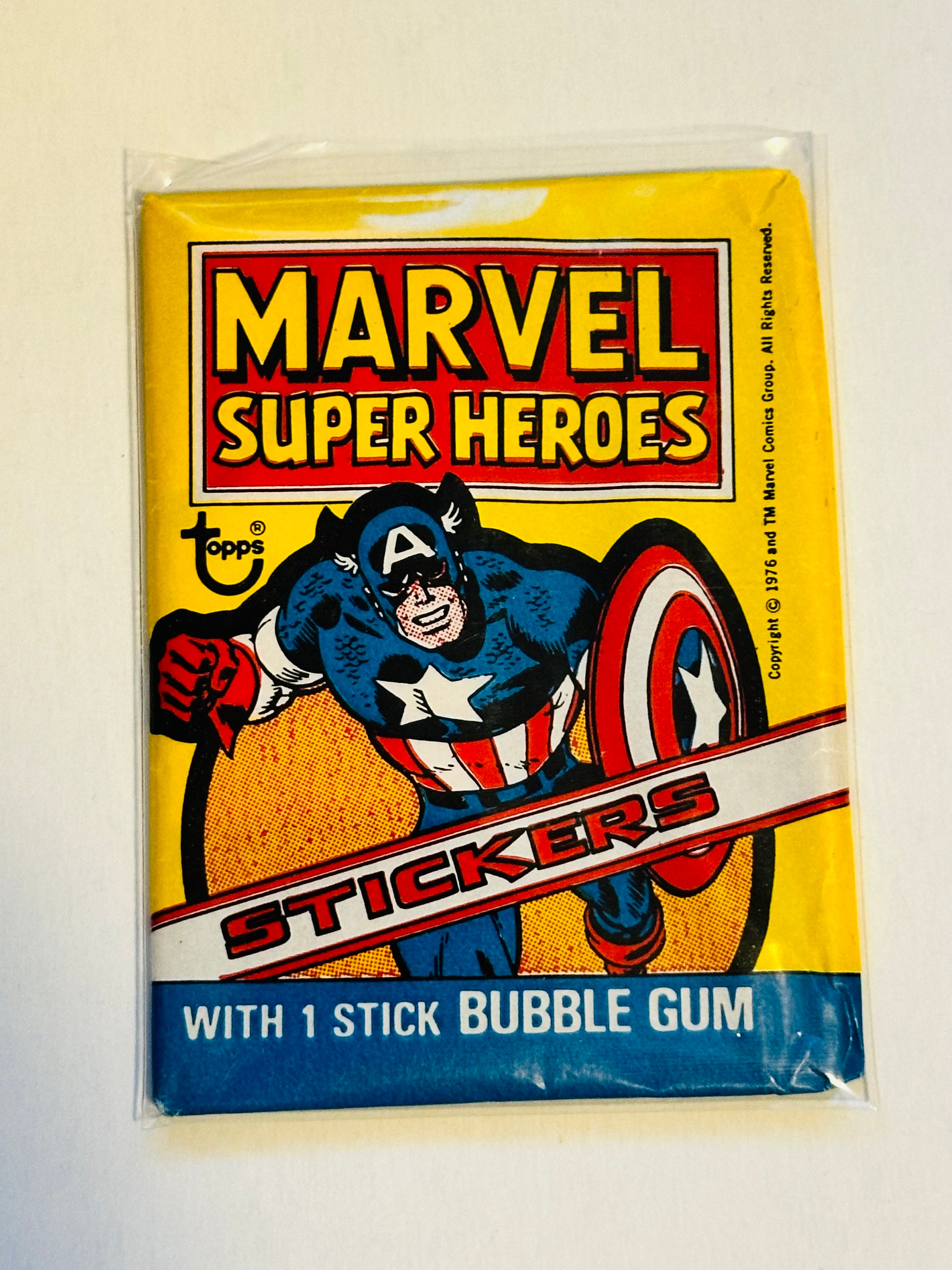1976 captain America Topps, Marvel superheroes cards seal pack