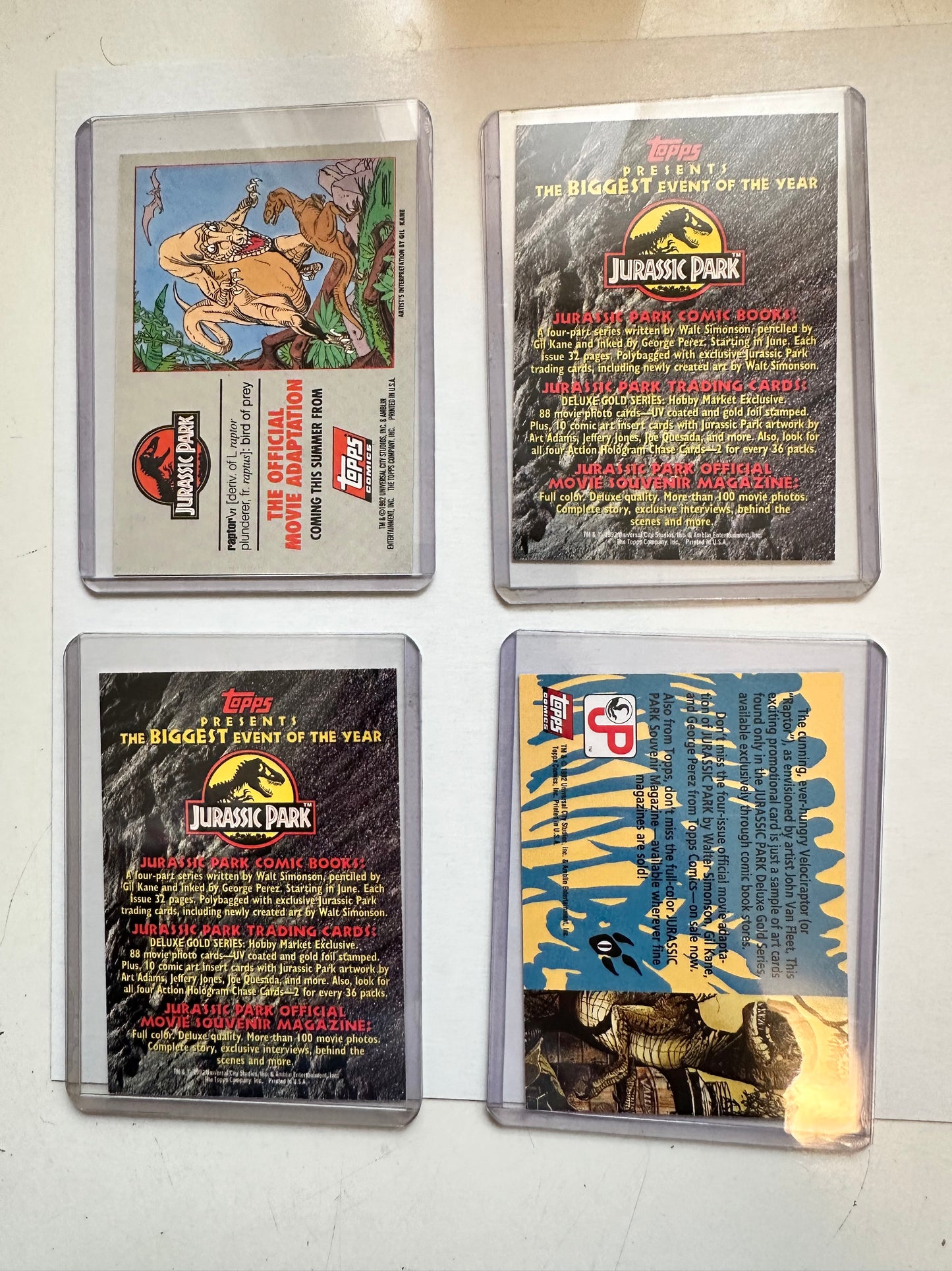 Jurassic Park four card promo lot deal