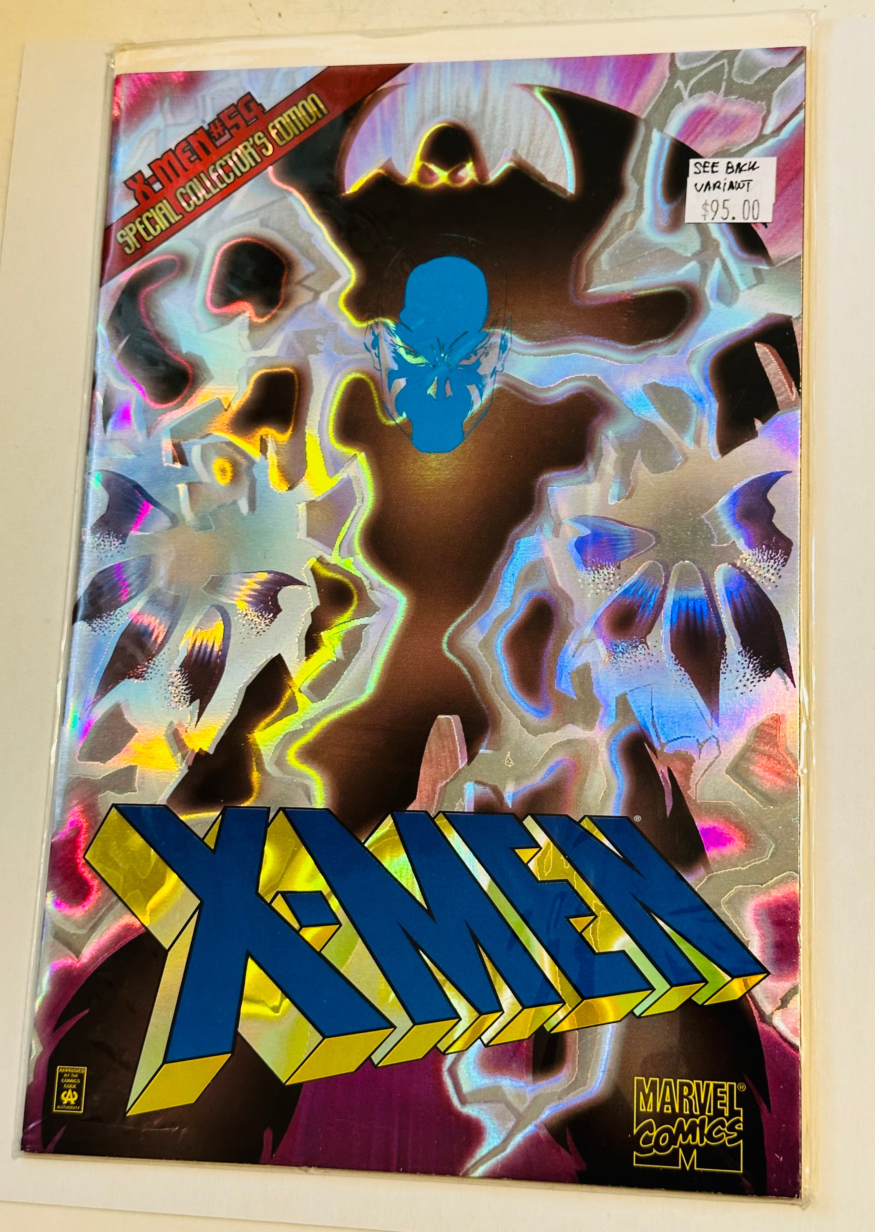X-Men #54 variant foil cover comic book with COA on back