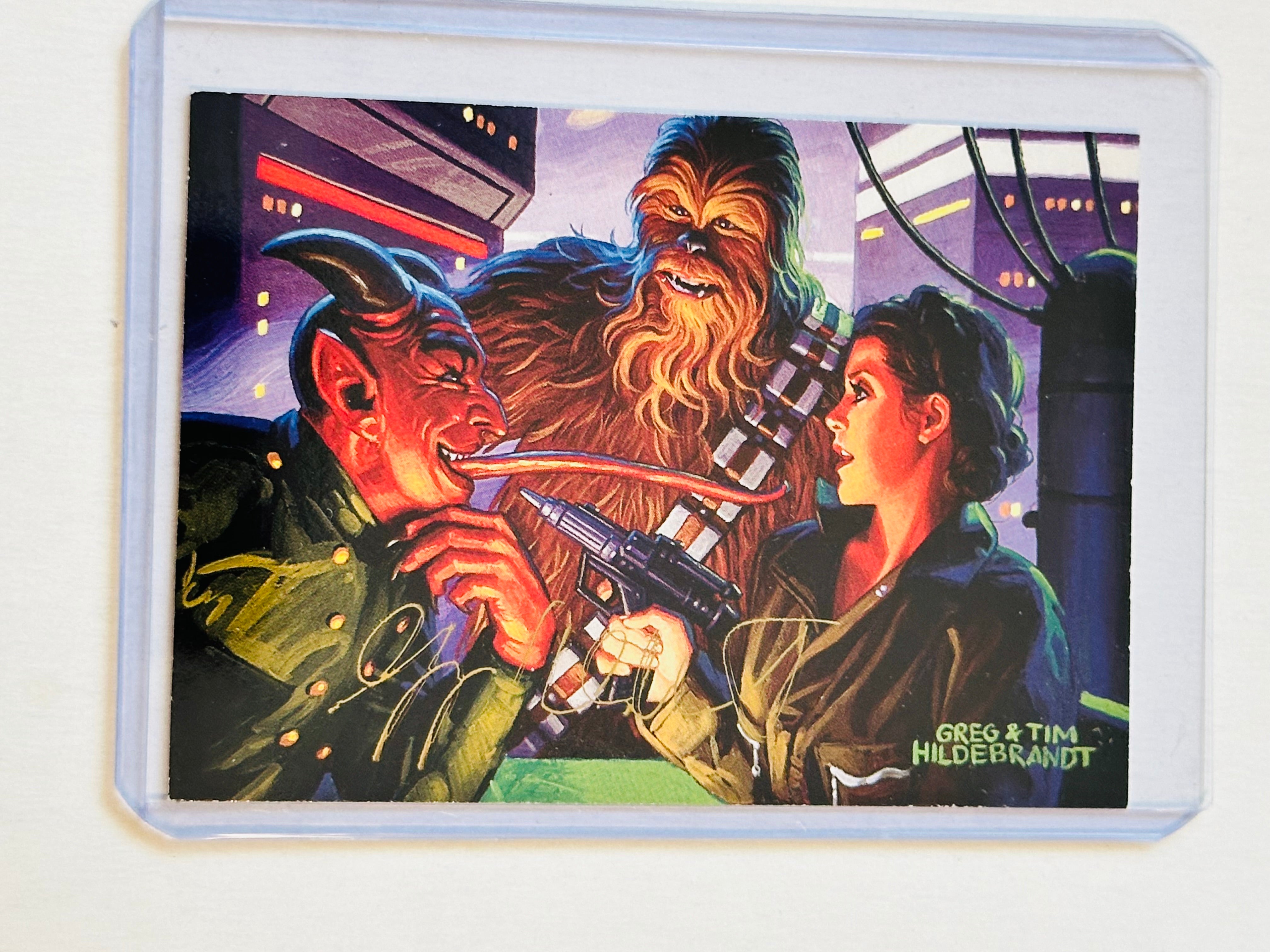 Star Wars Greg and Tim Hildebrandt double autographed sign in person card will COA