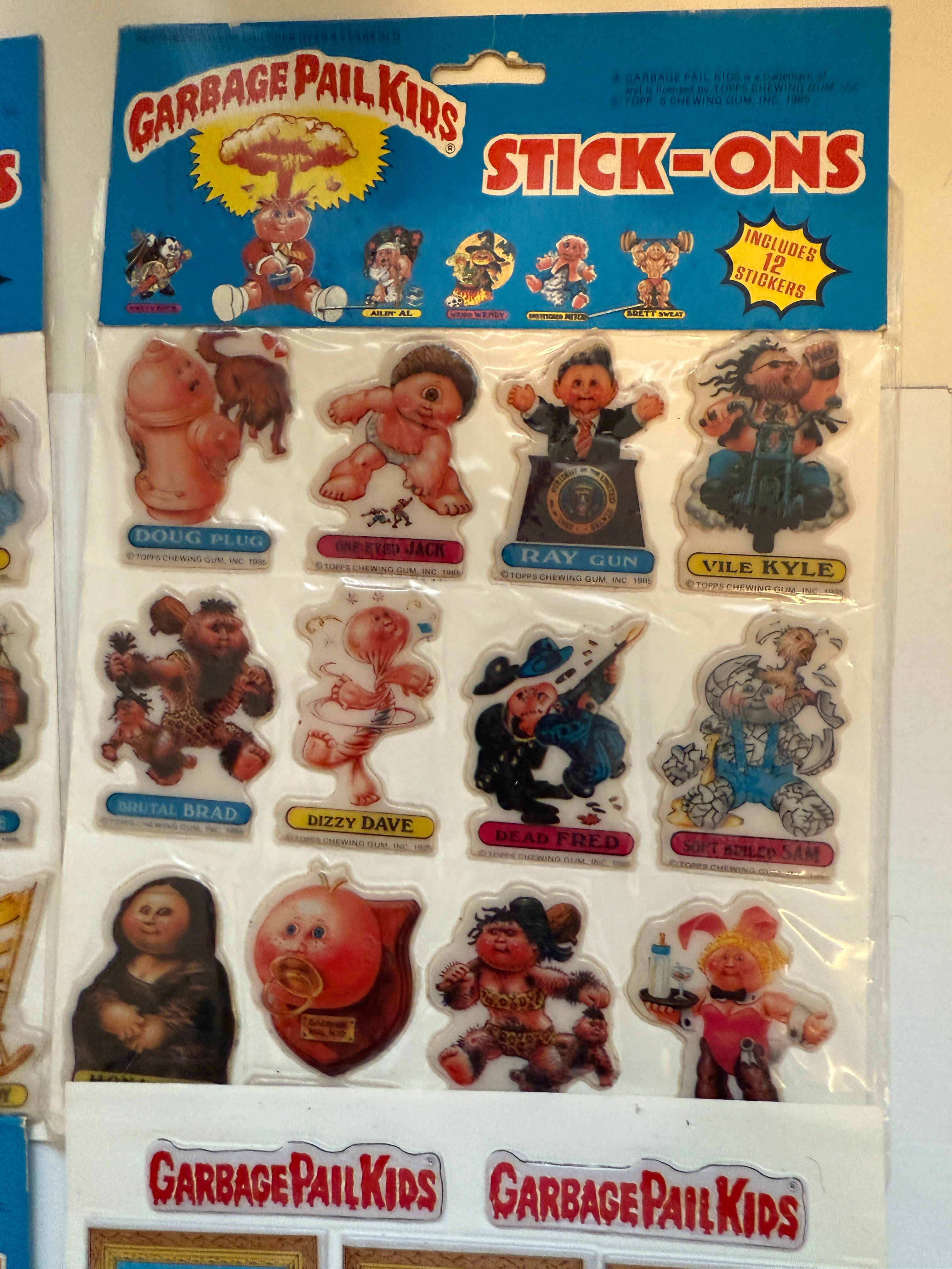Garbage pail kids rare five stick on packs 1985 lot deal