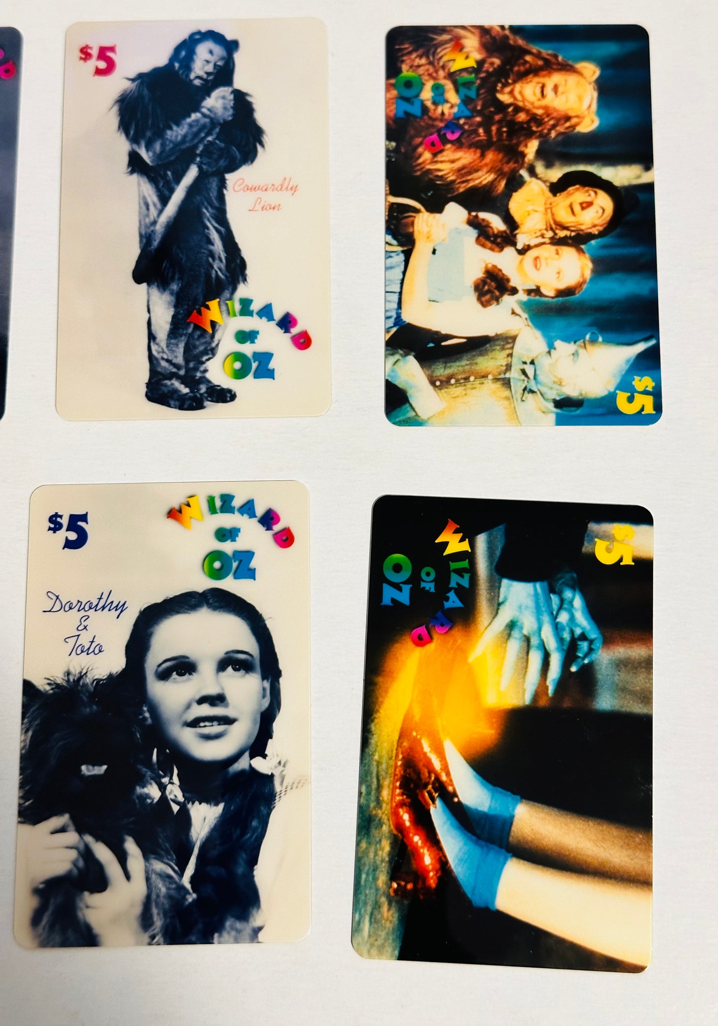 Wizard of Oz movie rare 6 phonecards set unused 1990s