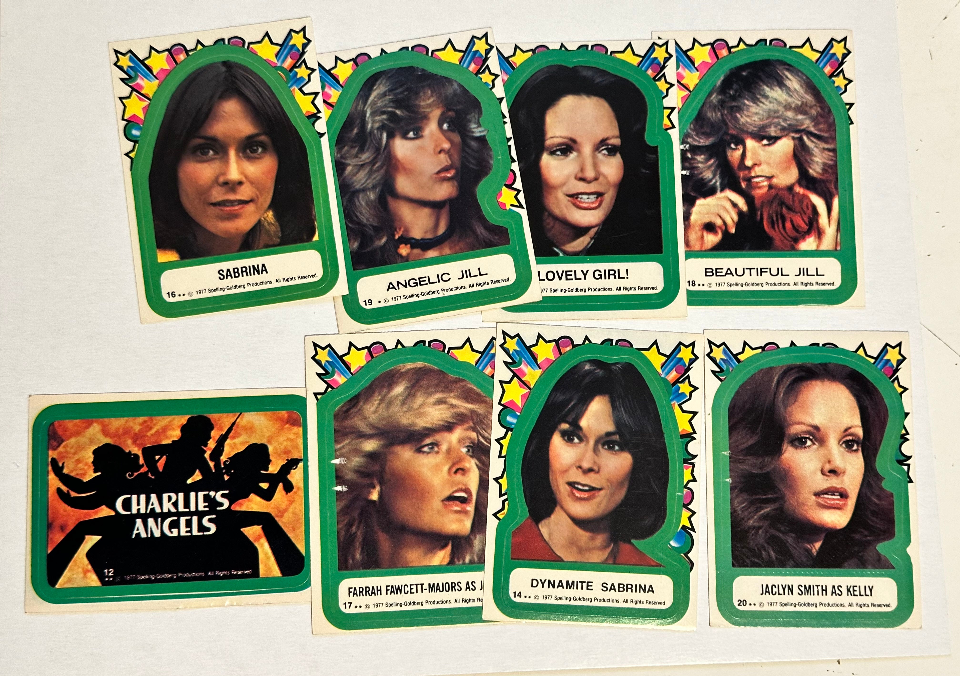 Charlie’s Angels TV show series 2 high grade 8 stickers 1977