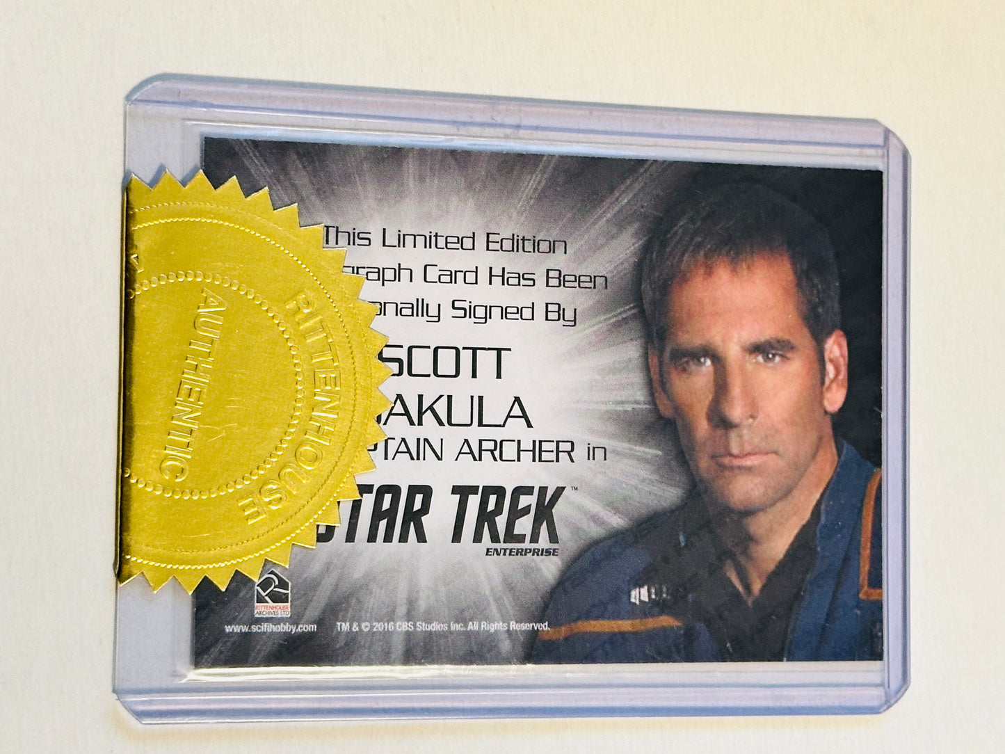 Star Trek Scott Bakula, rare autographed insert card