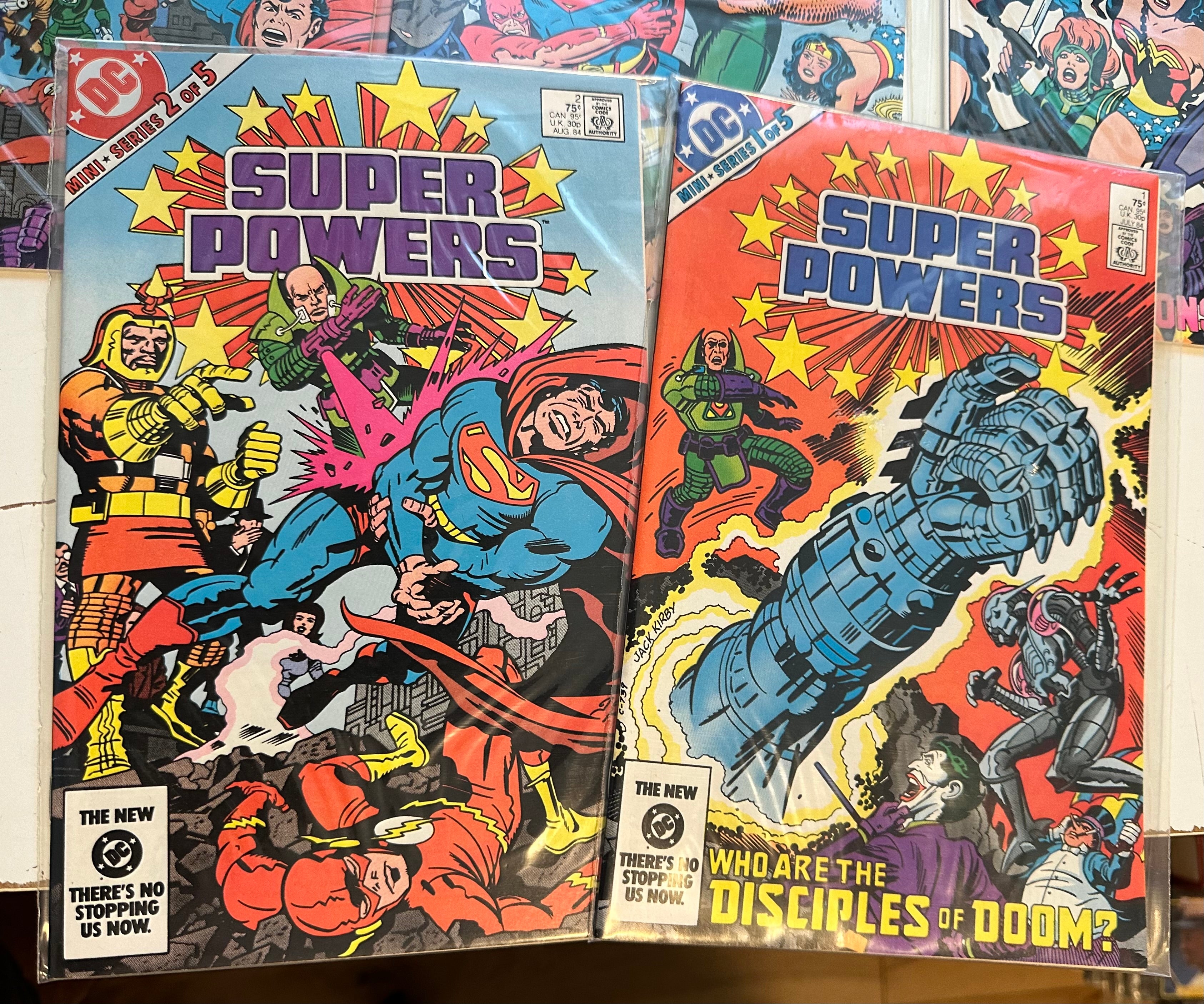 DC Super Powers 1-5 comic book set 1984