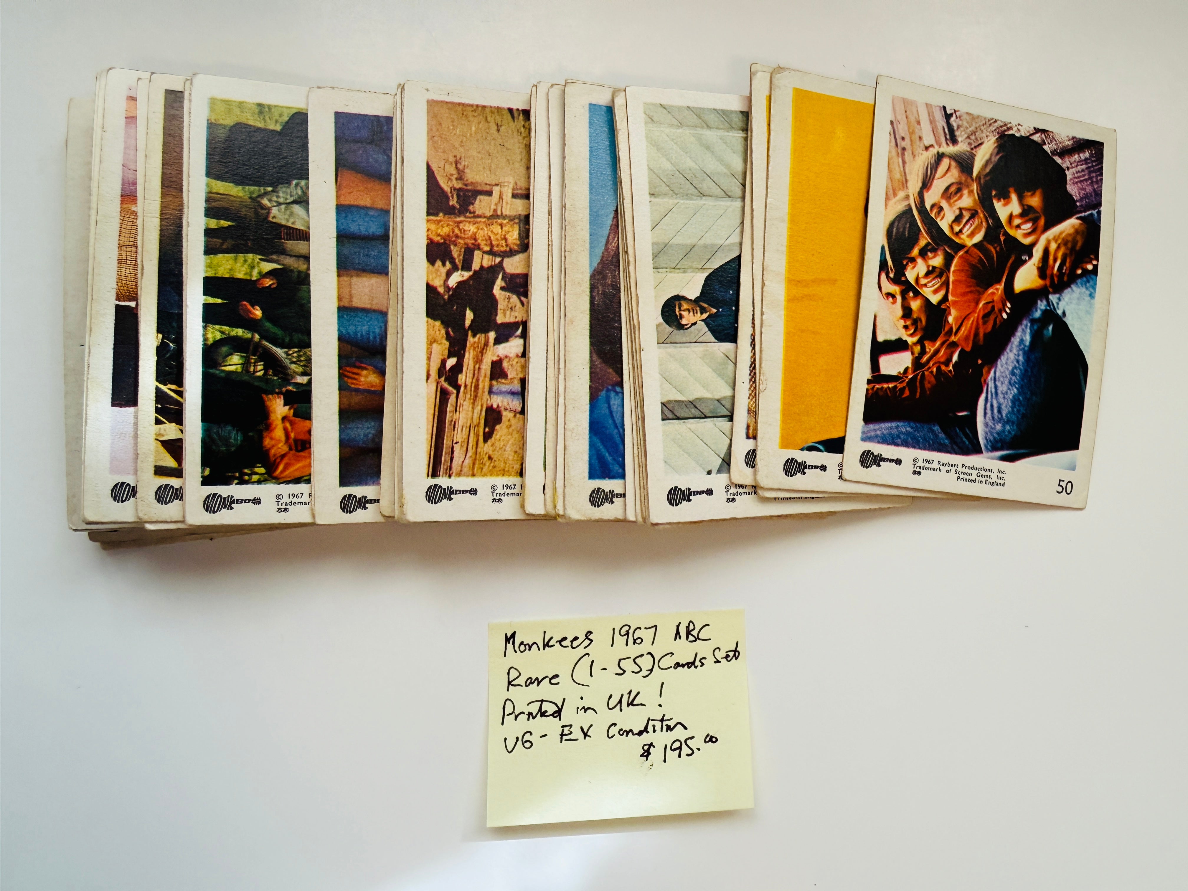The Monkees TV show rare UK complete vintage cards set 1967