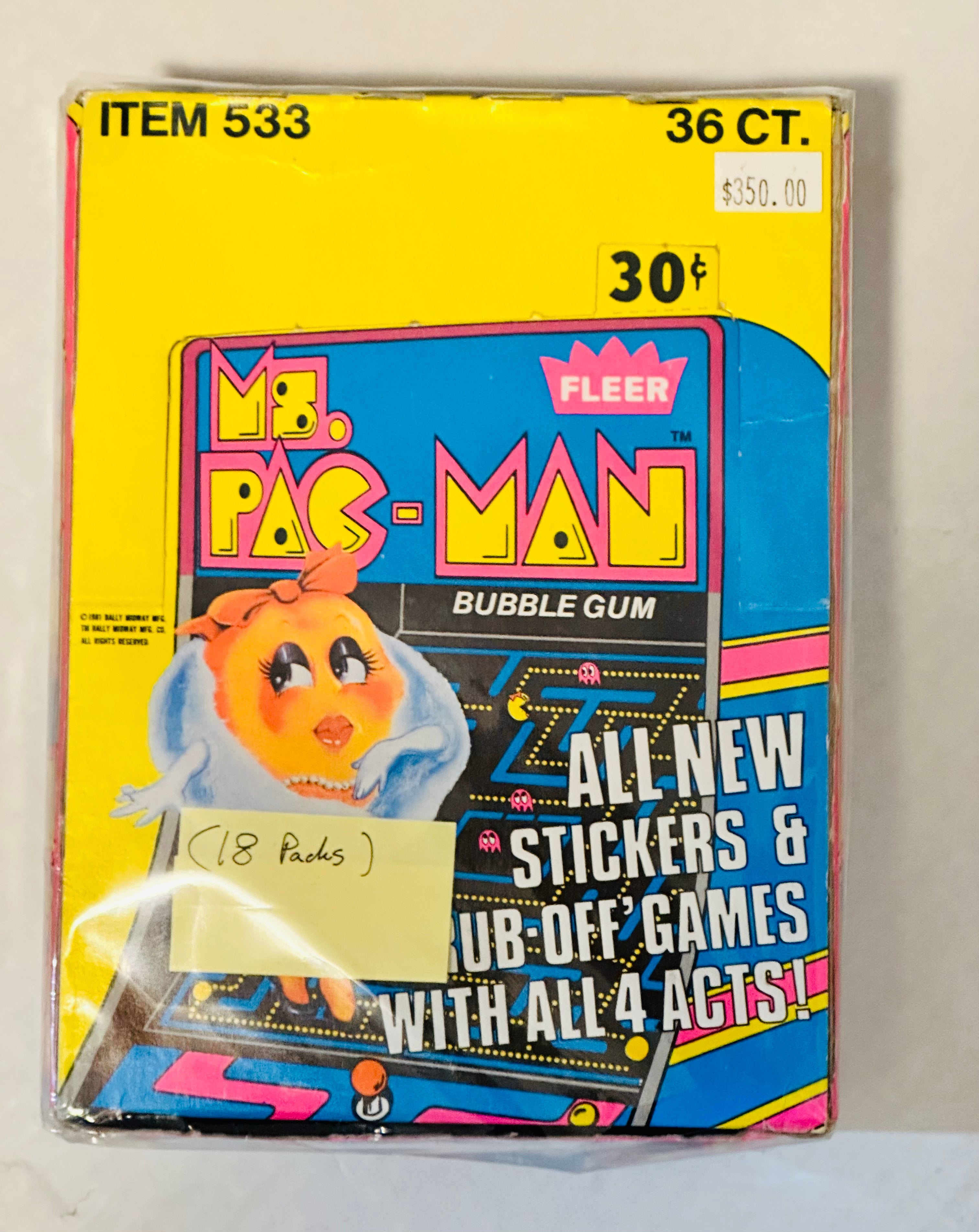 Ms. PAC-Man 18 packs of card box 1981