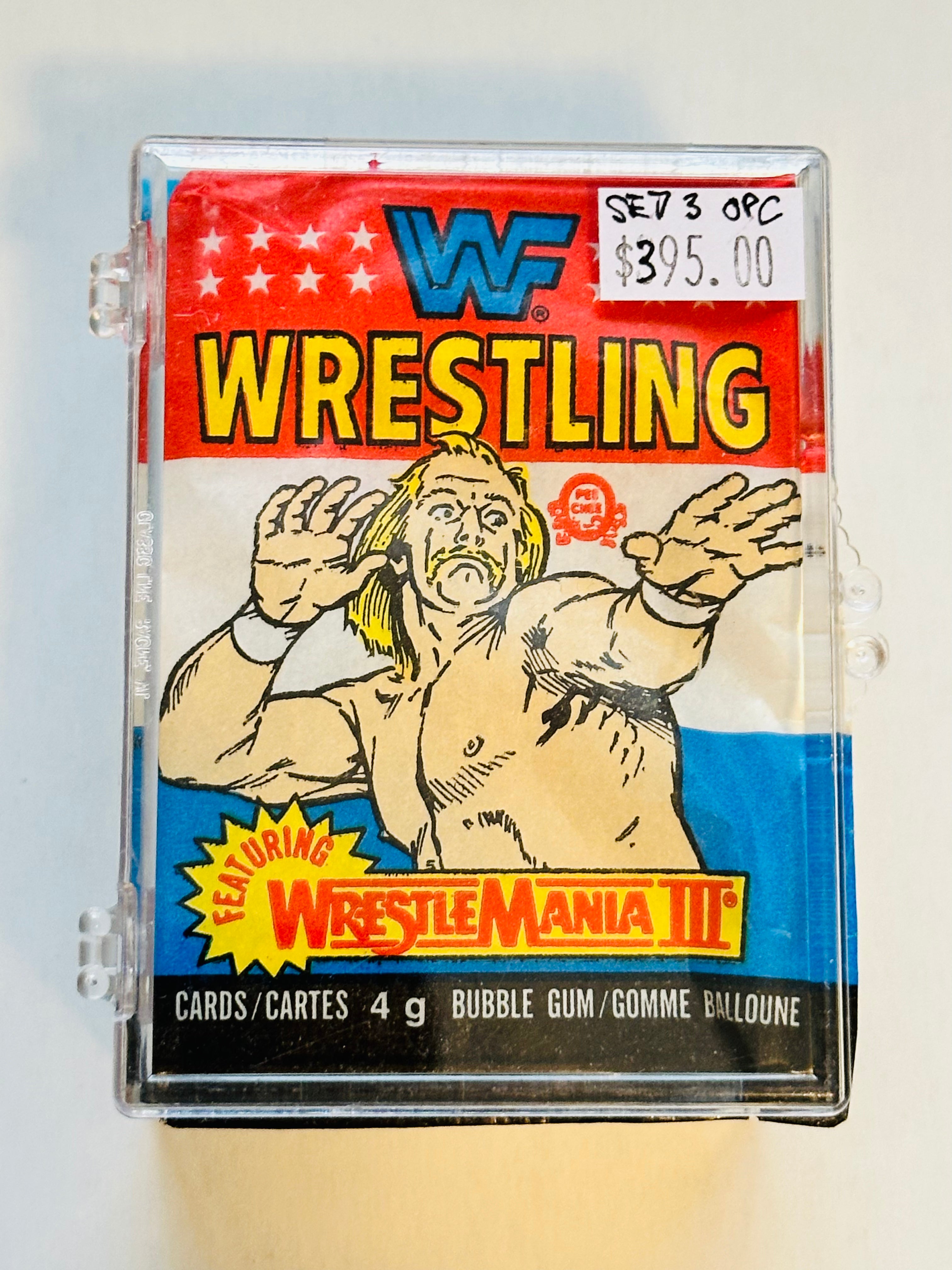 WWF Wrestling series 3 Opc rarer Canadian version Nm condition cards set with wrapper 1987