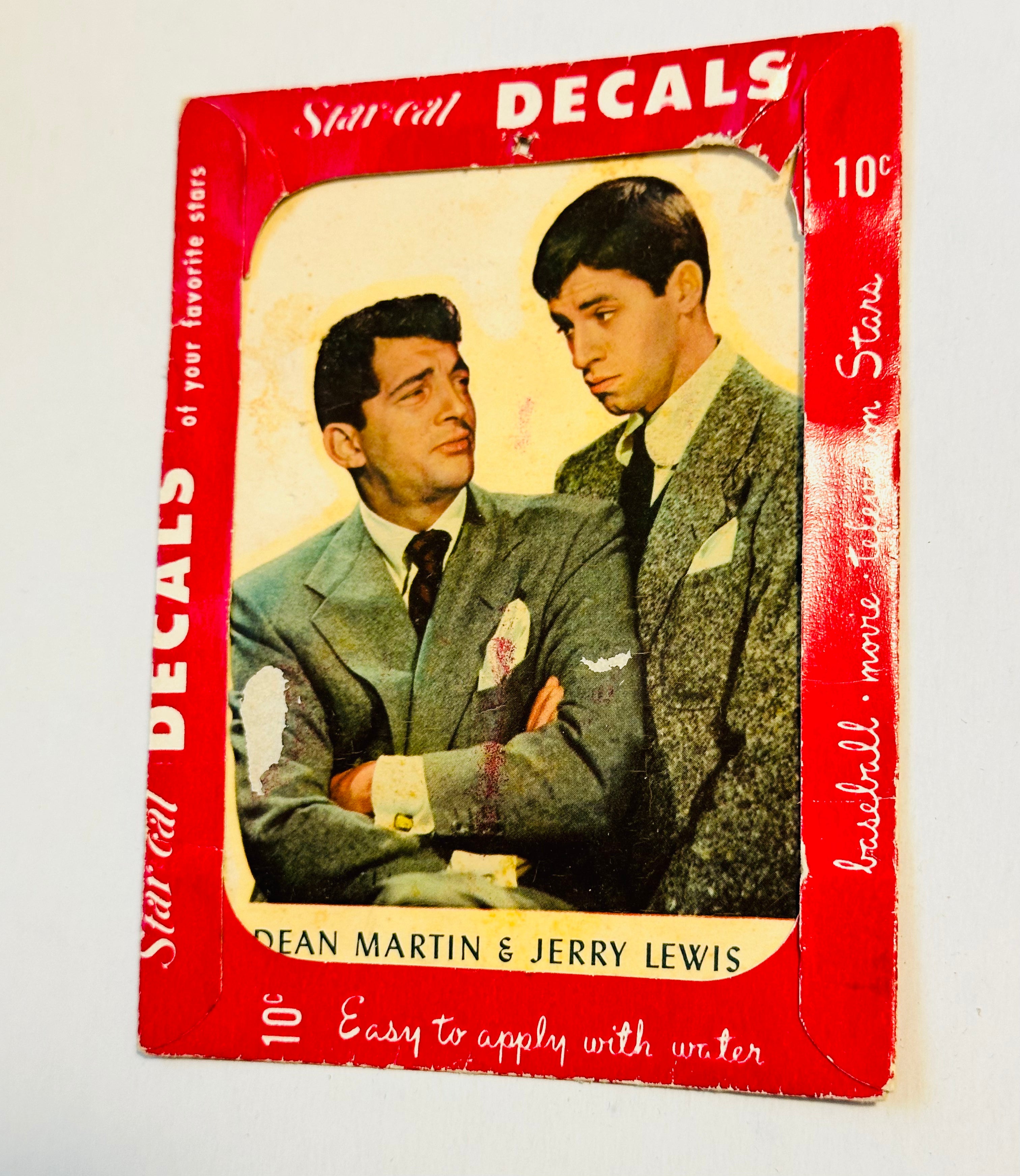 Dean Martin and Jerry Lewis rare Star Cal decal 1950s