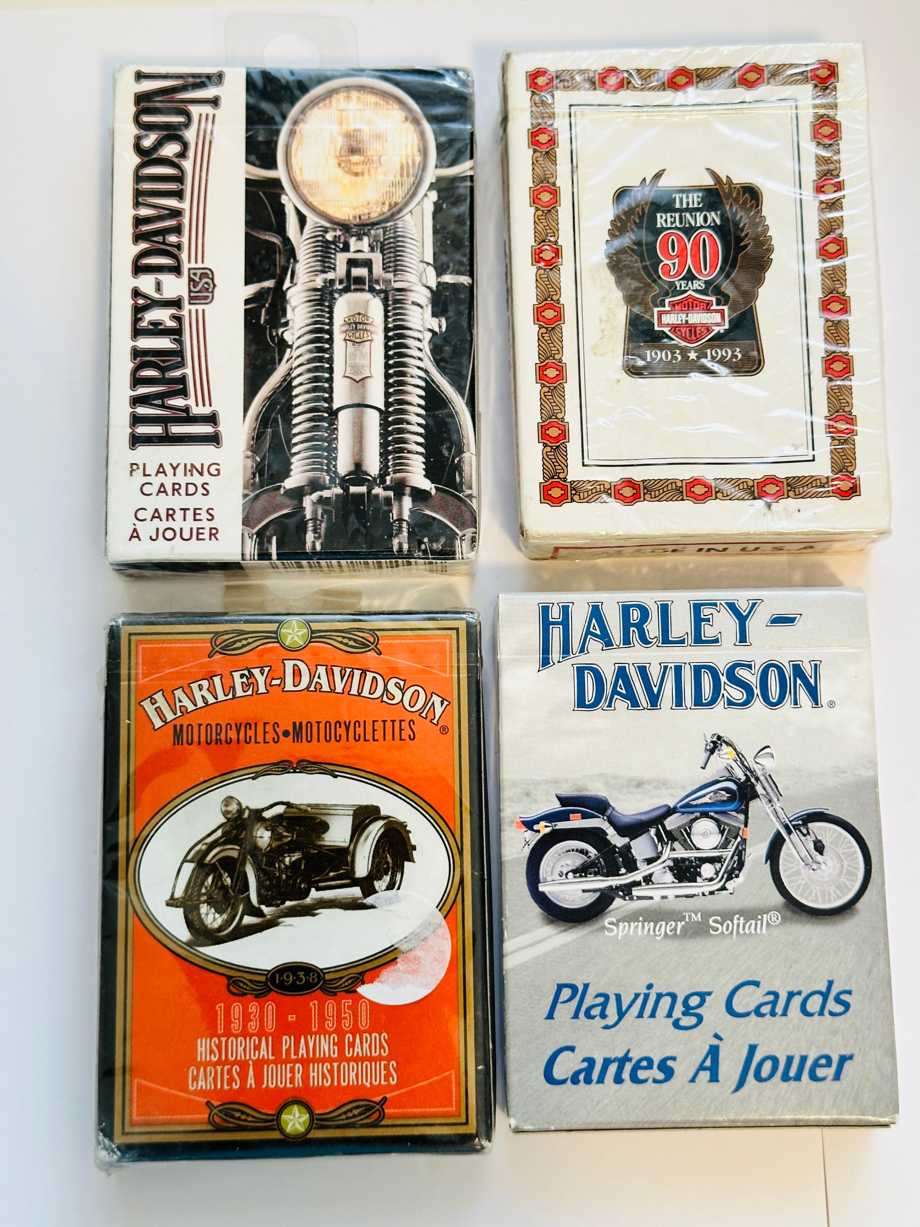 Harley Davidson motorcycles 4 collectible playing card decks lot deal