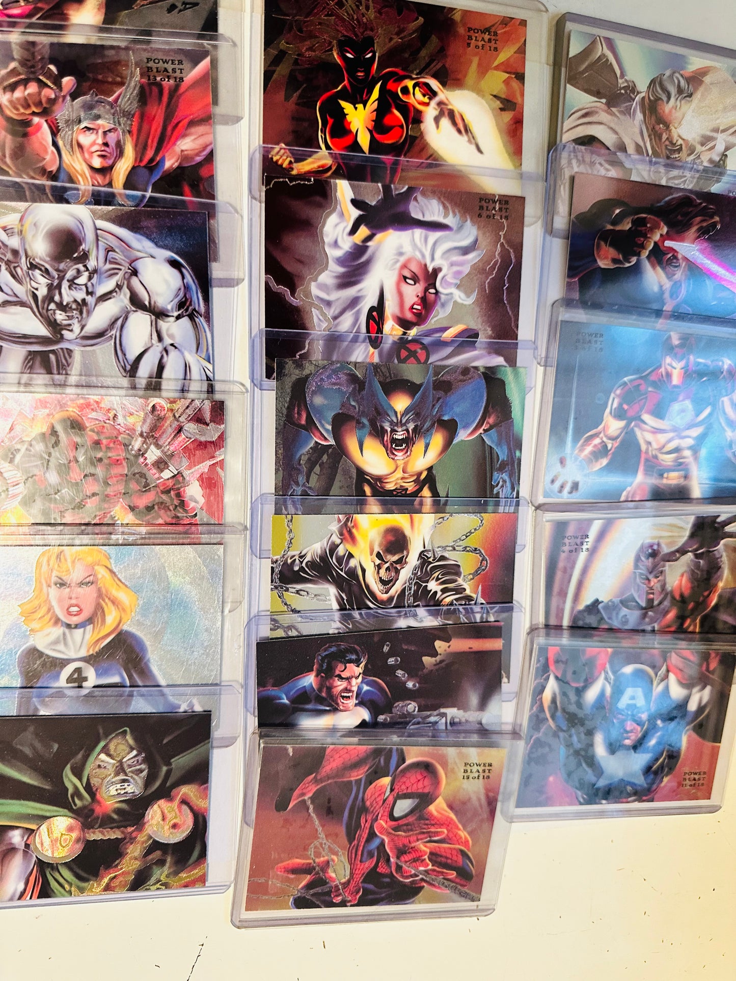 Marvel Flair Power blast 17 different insert foil cards lot deal 1994